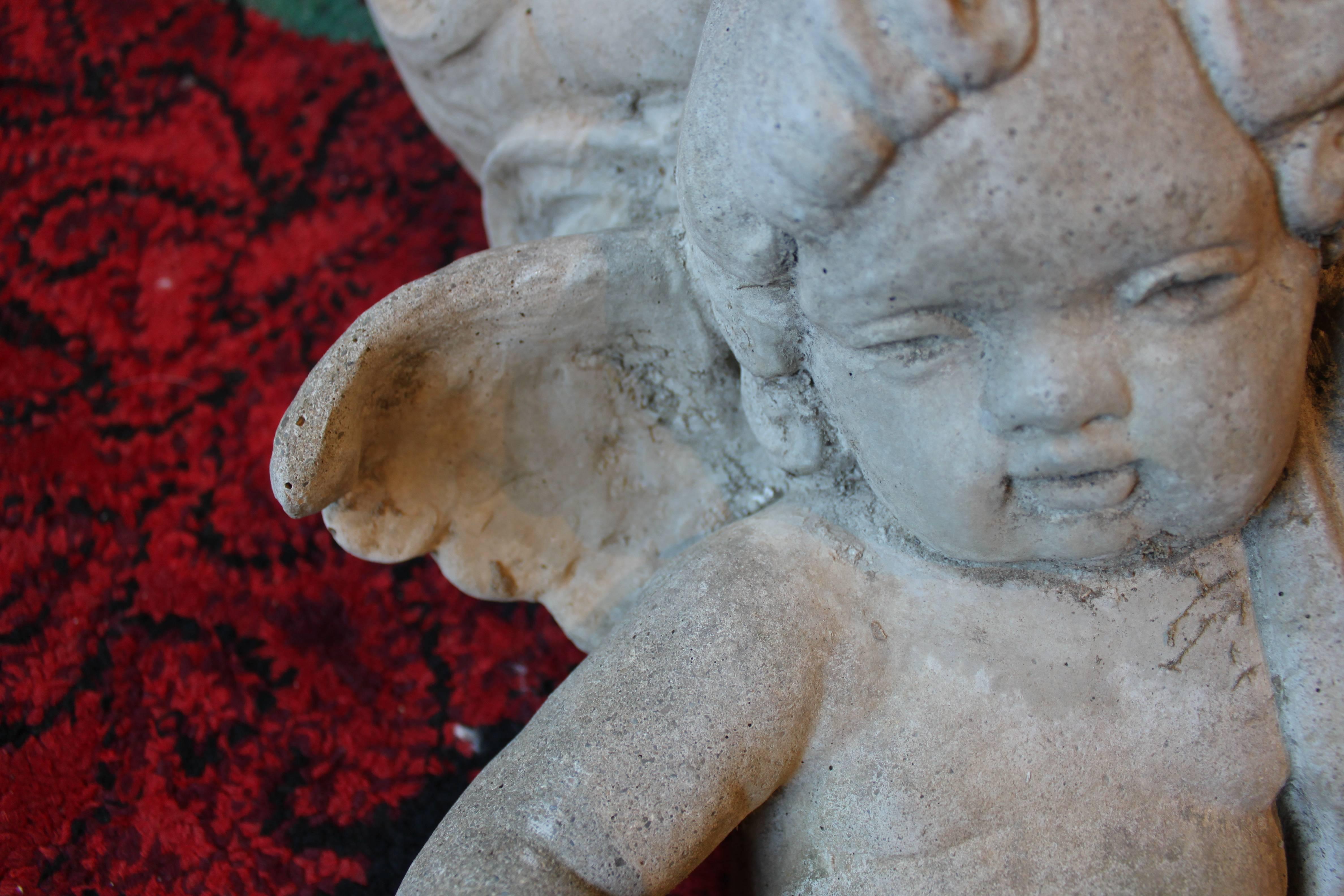 Cast Stone Vintage Casted Stone Cherub