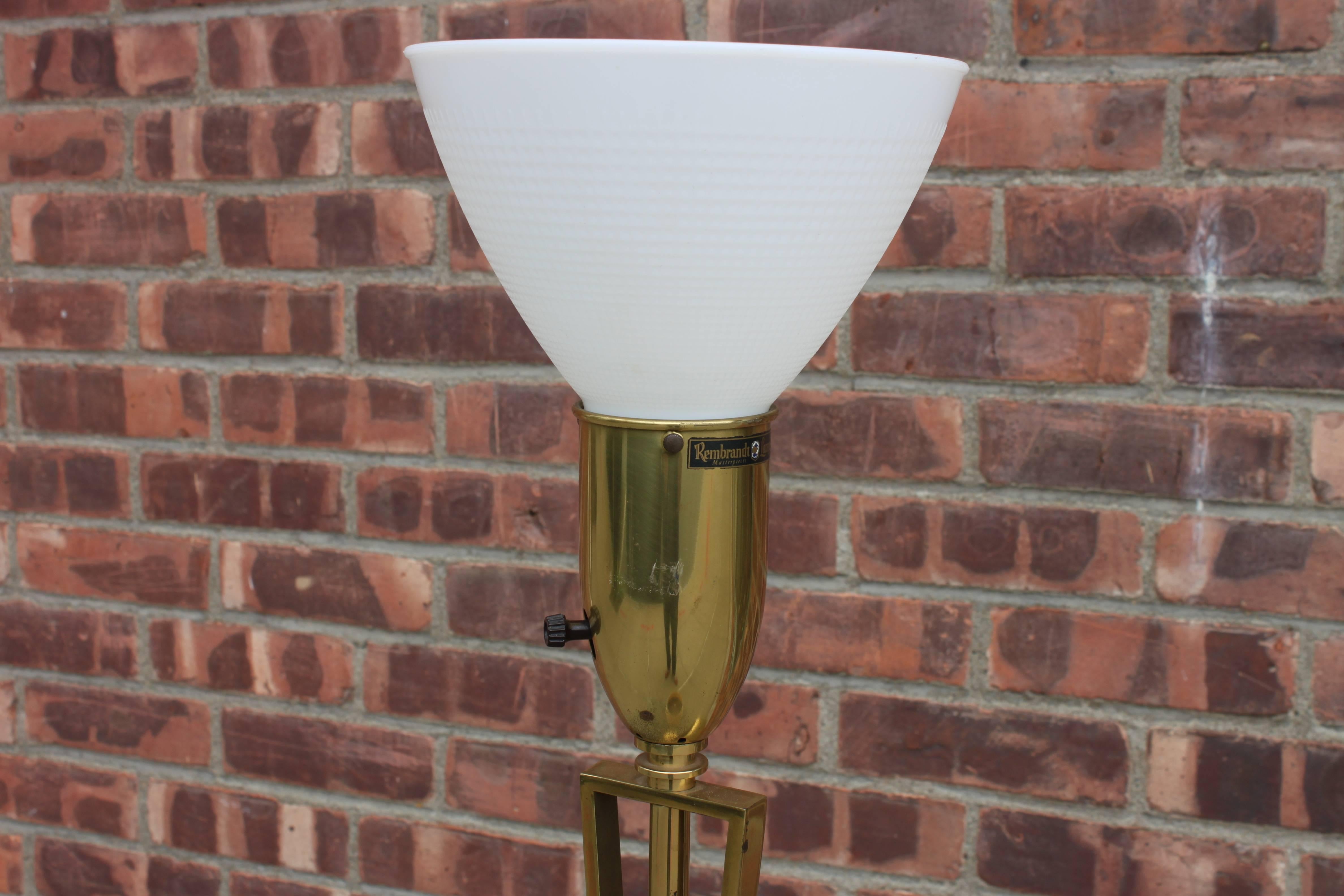 Mid-20th Century Mid-Century Modern Brass Floor Lamp For Sale