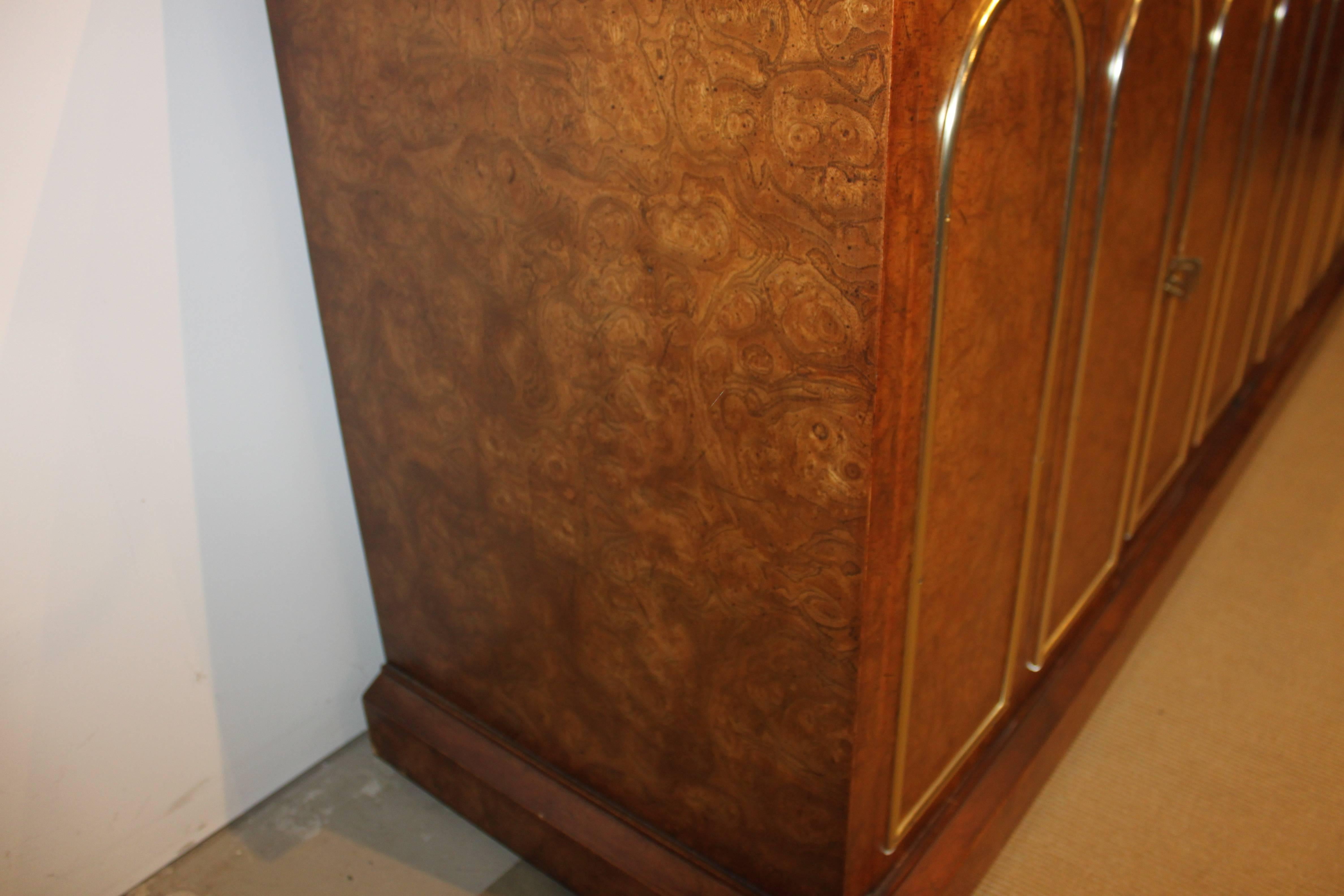 Mid-Century Modern John Stuart Burl Wood Credenza Sideboard For Sale
