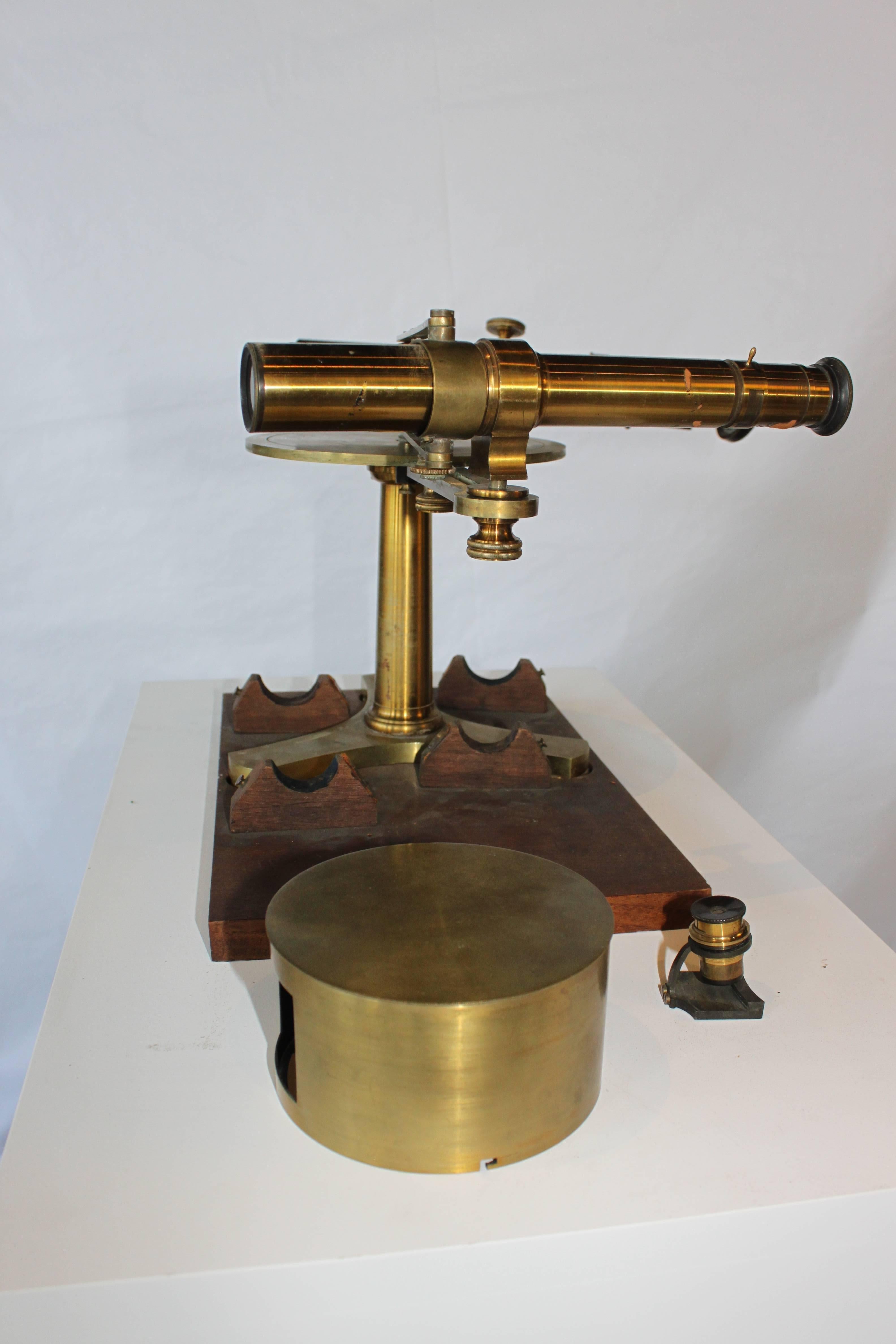 Brass Double Horizontal Microscope For Sale