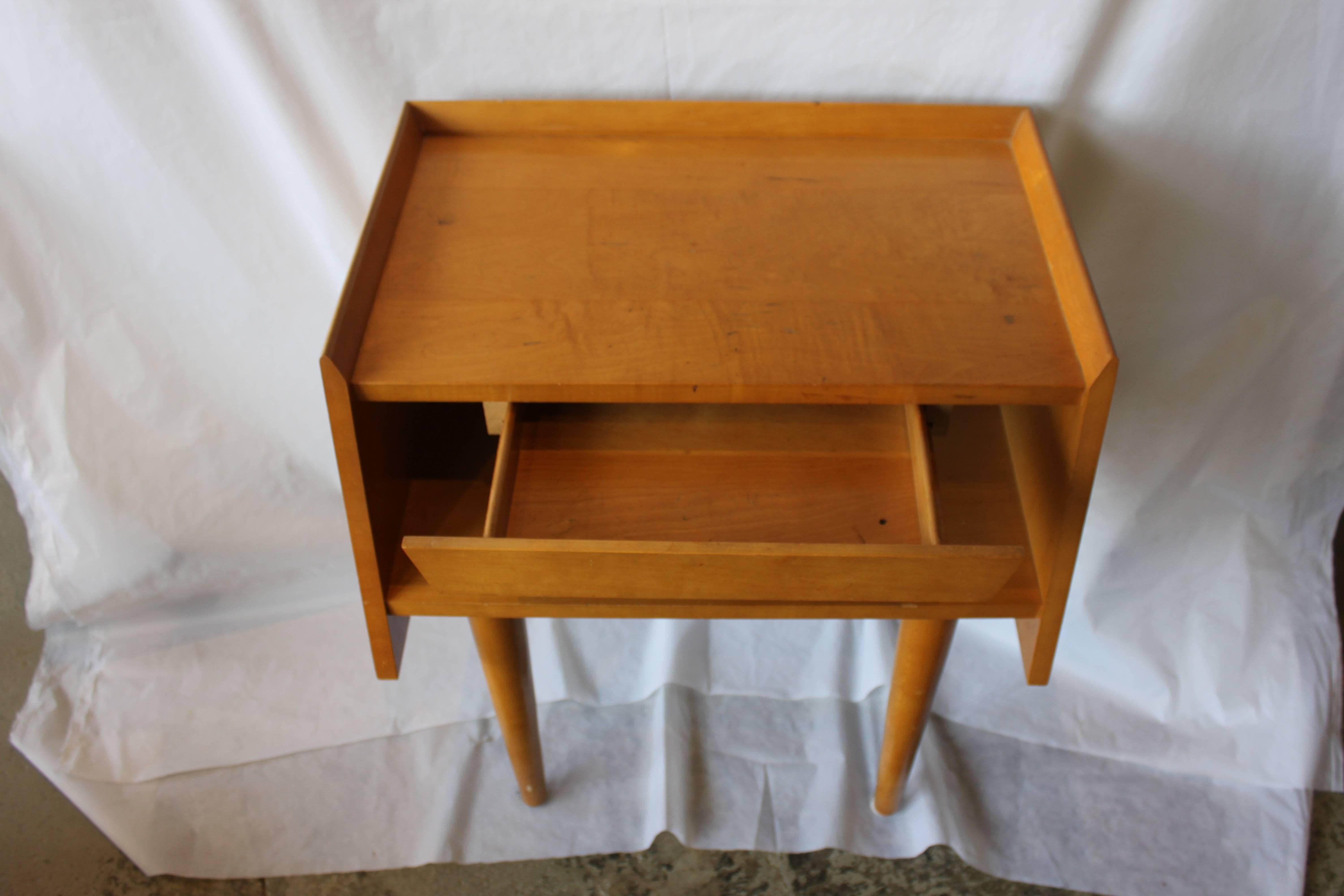 American Crawford Mid-Century Modern Nightstand with Drawer