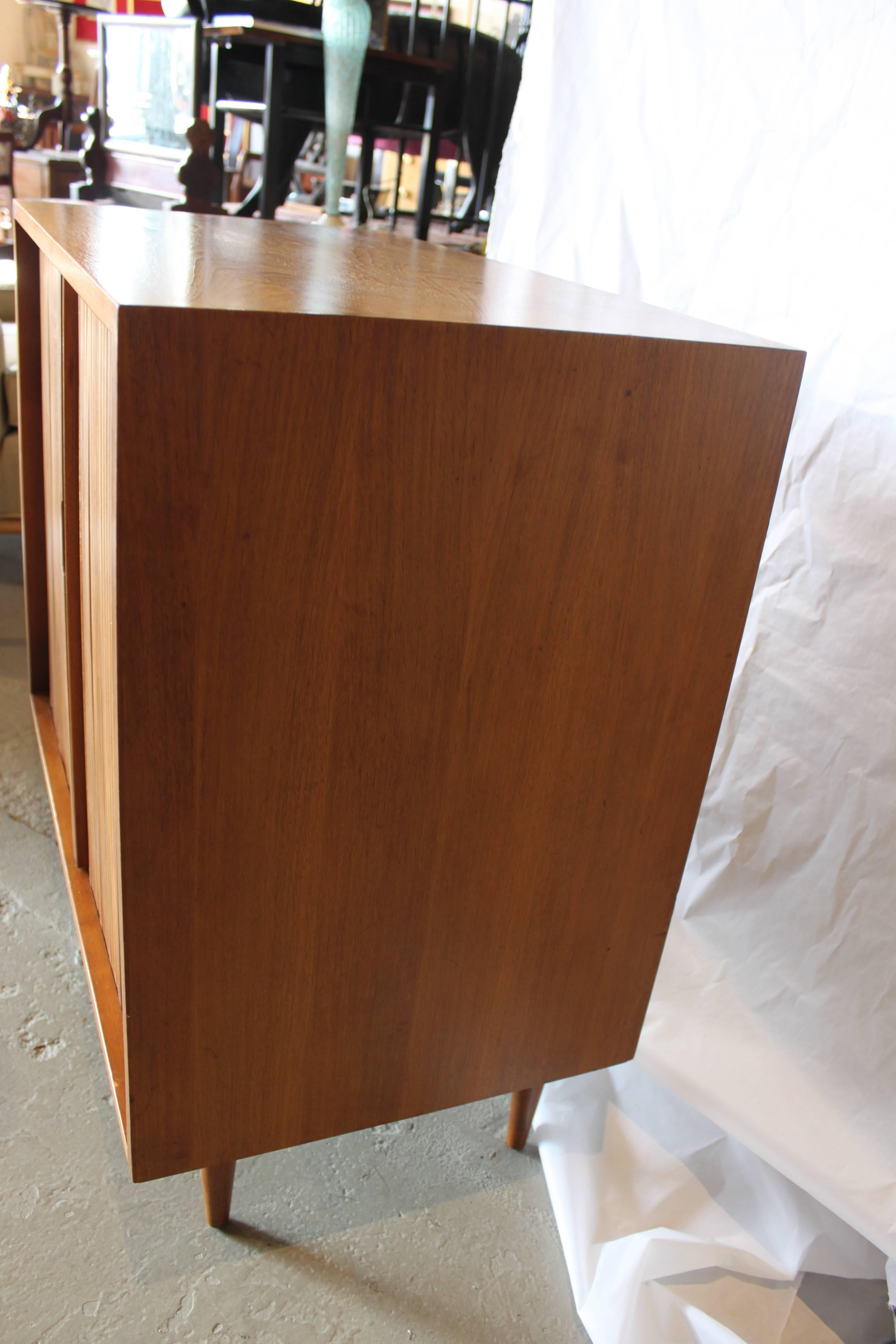 Mid-Century Modern Milo Baughman Tambour Doors Cabinet