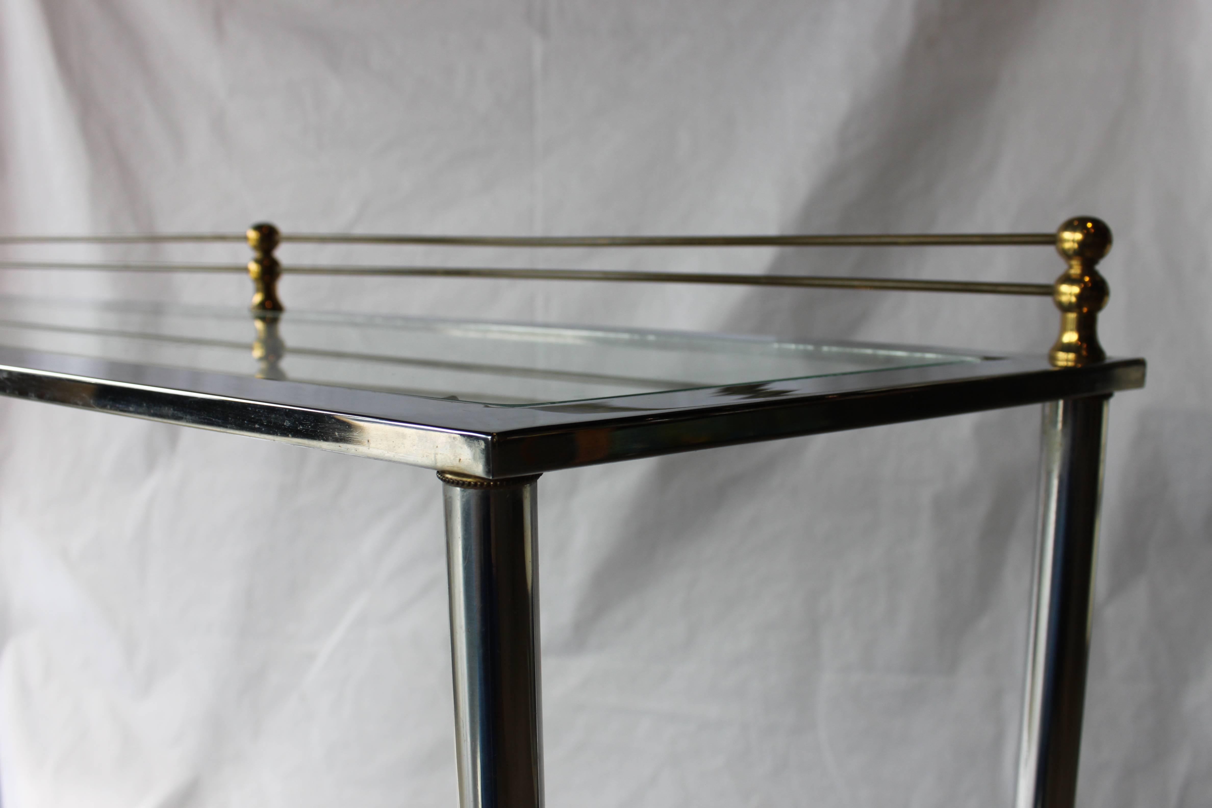 Chrome and Brass Modern Console For Sale 1
