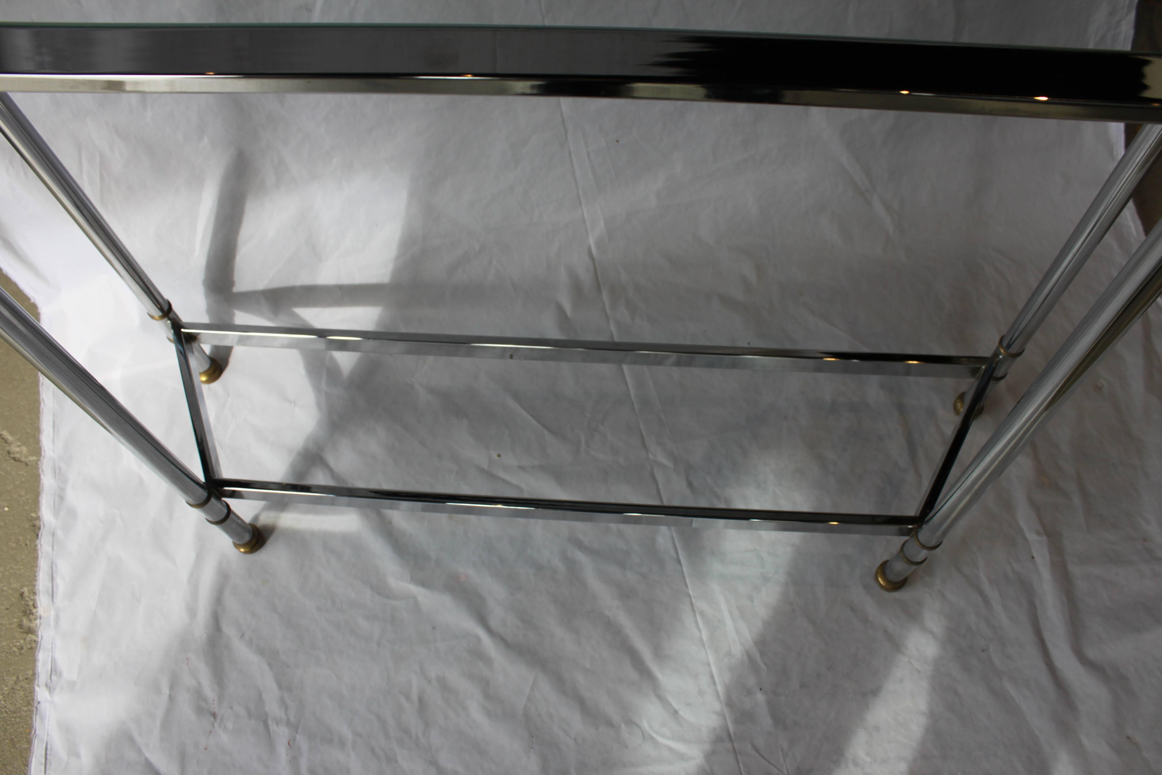 Chrome and Brass Modern Console For Sale 4