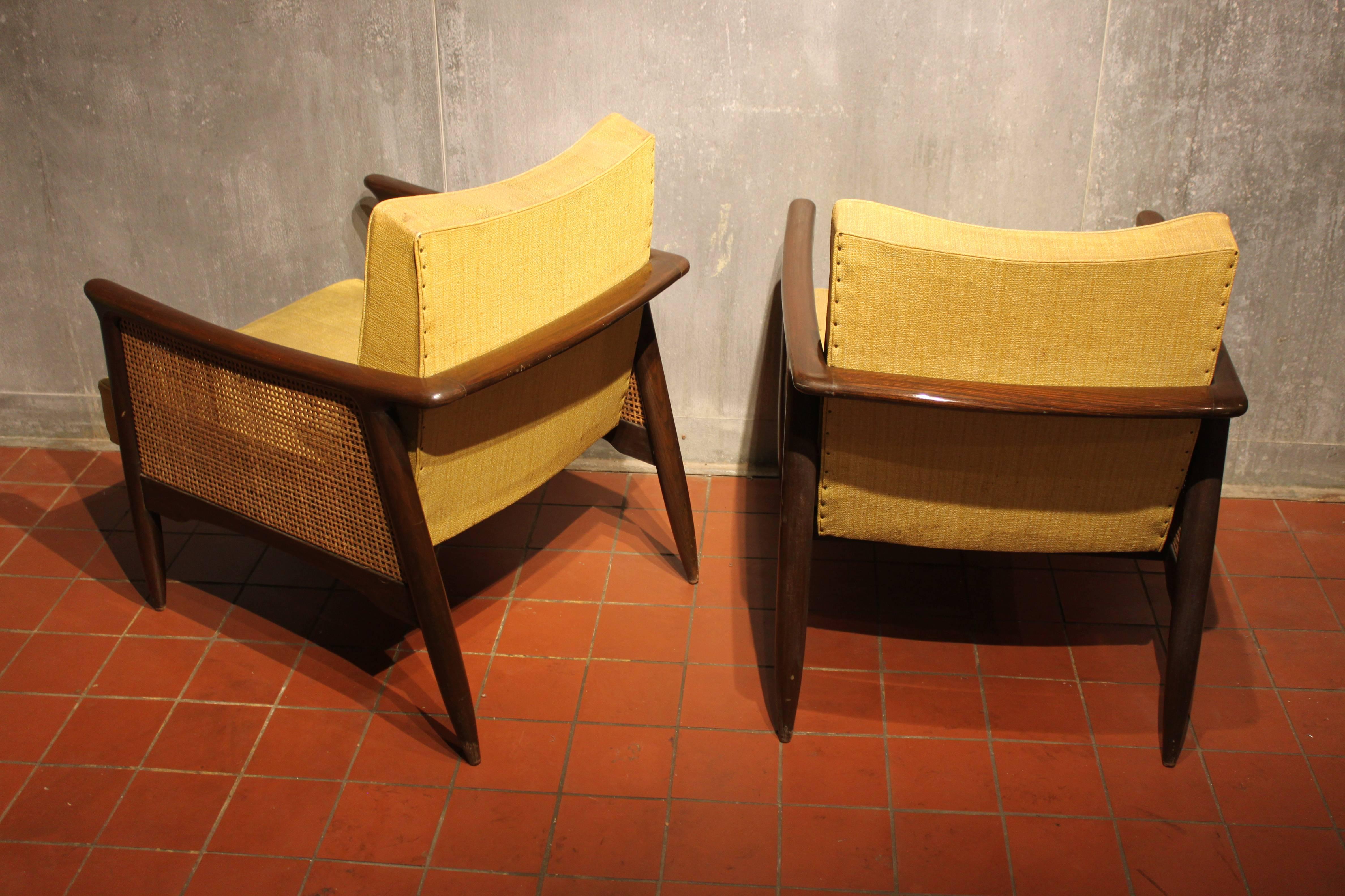 20th Century Rare and Unusual Pair of Mid-Century Modern Lounge Chairs