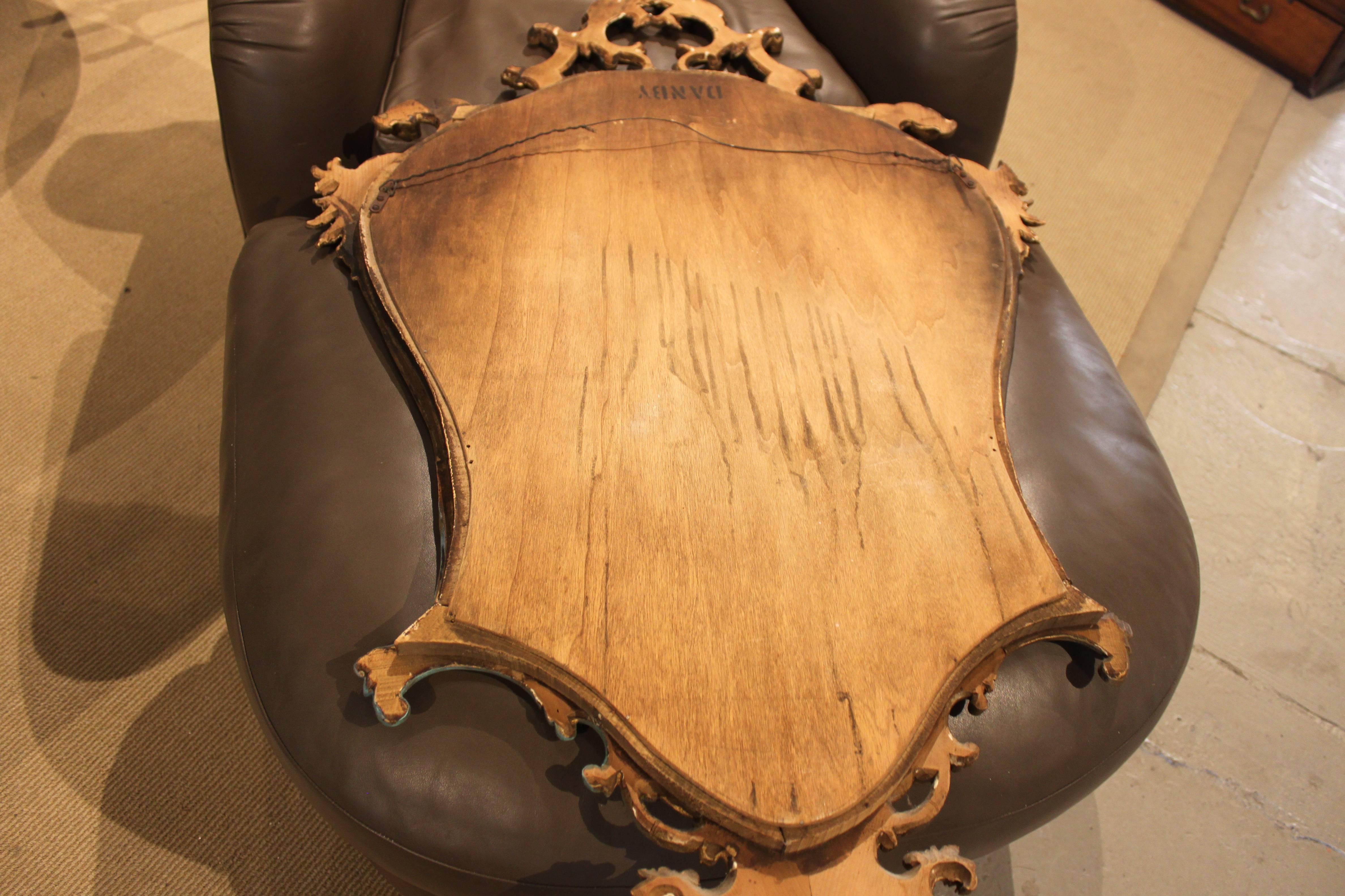 Hollywood Regency Carved Wood Mirror For Sale 4