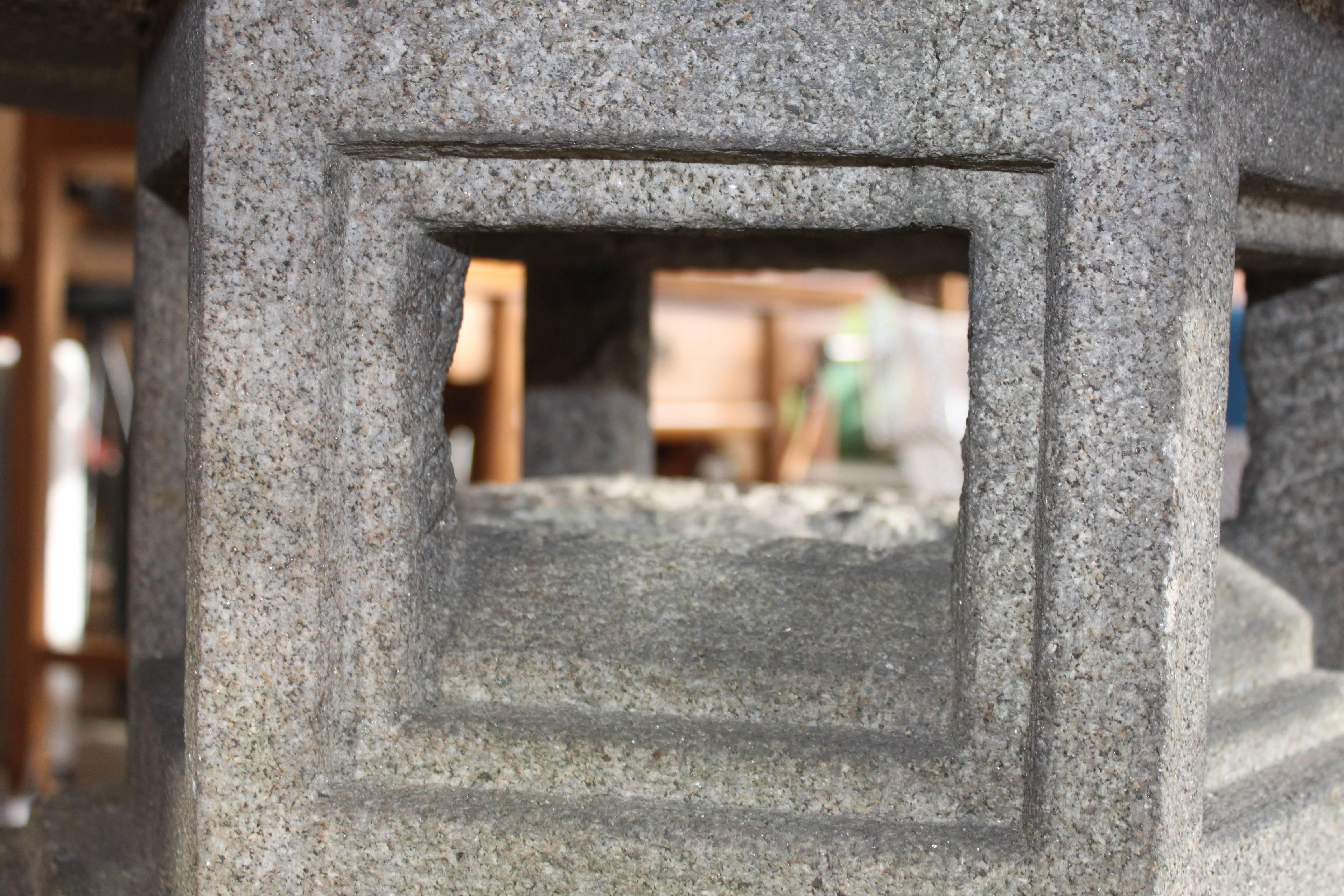 Japanese Hand-Carved Stone Lantern For Sale 1