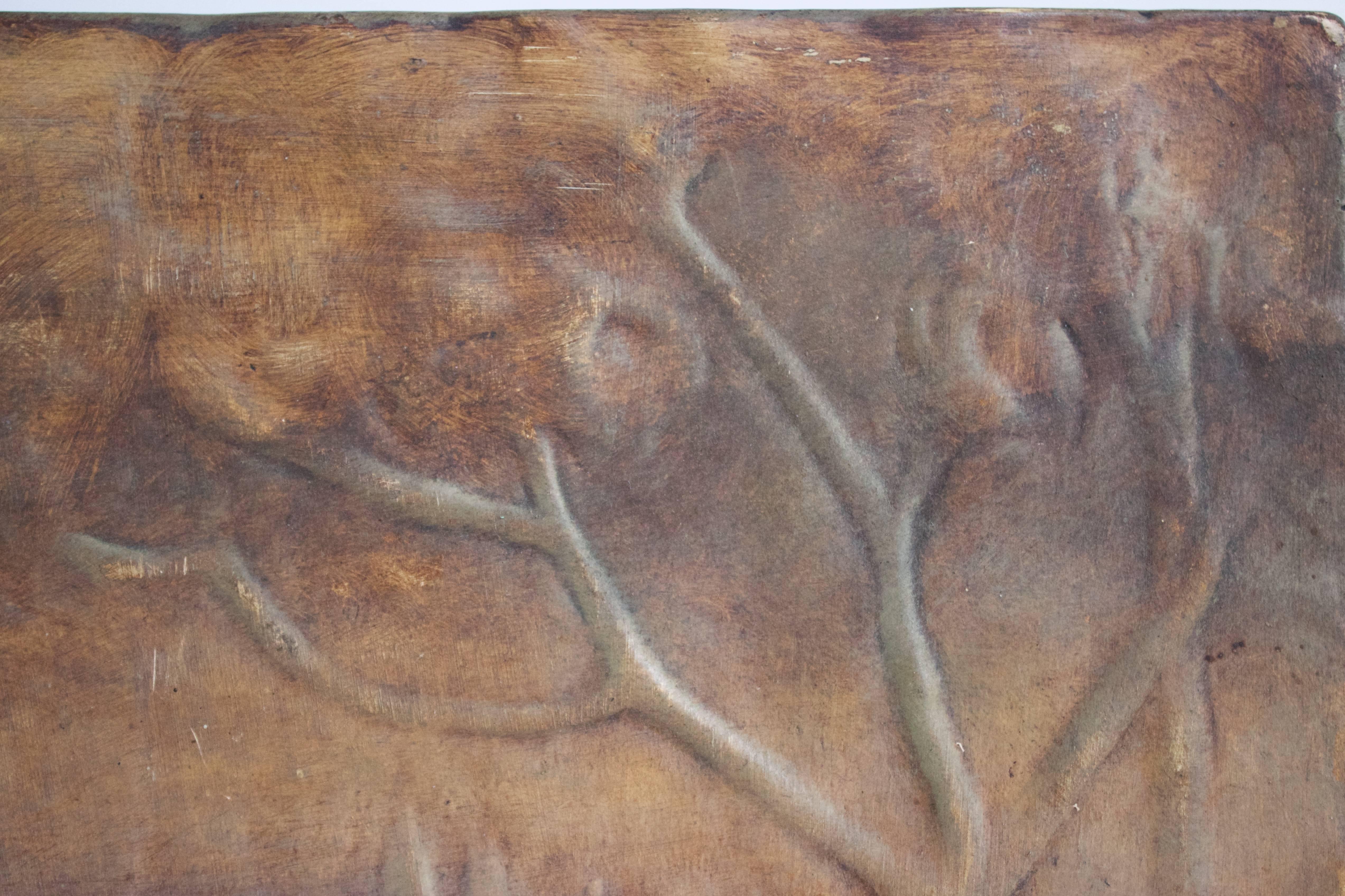 Lovely 1930 Goldscheider (Vienna) ceramic bas-relief designed by Simon Montenave (French XIX-XX). Its title is 