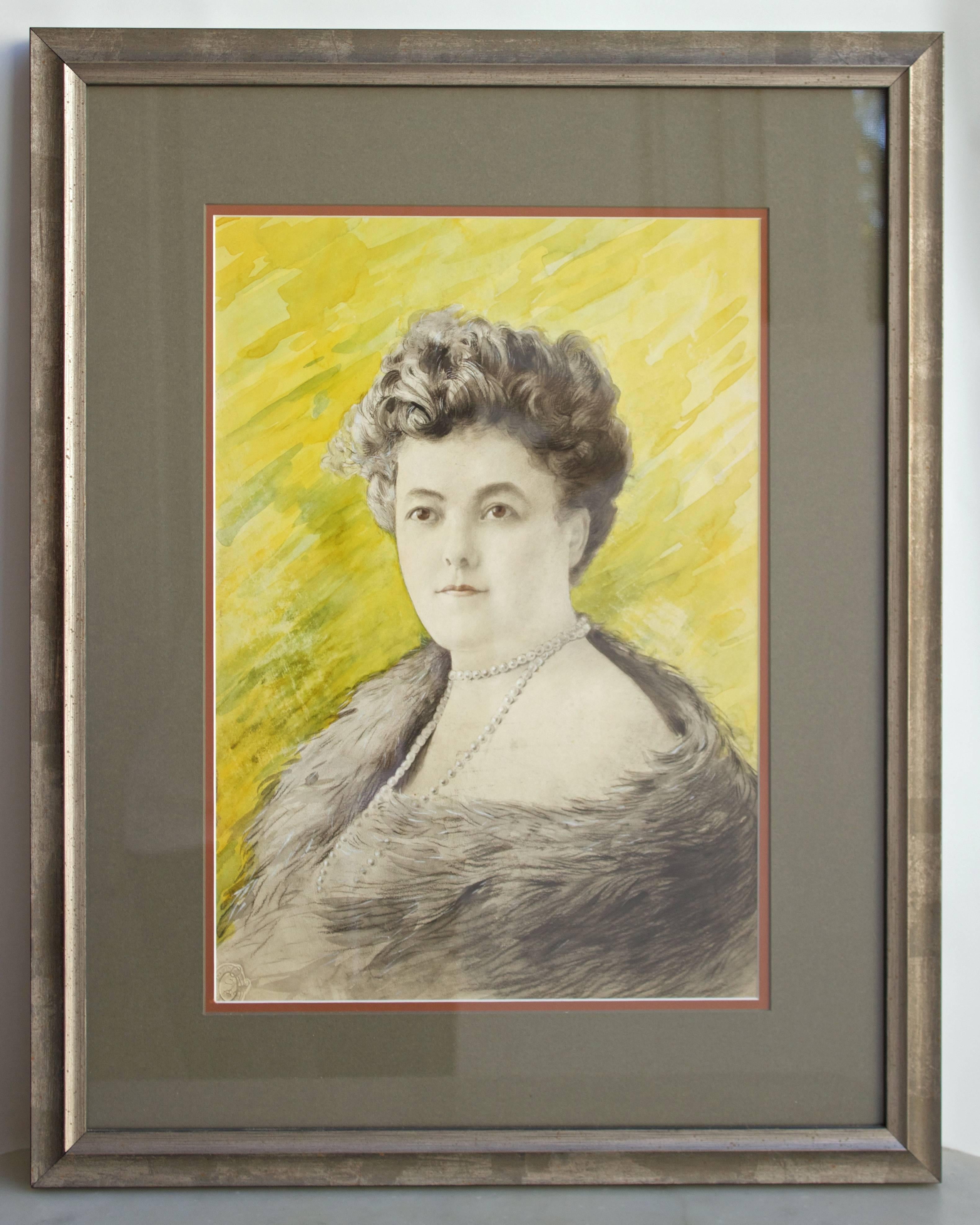 Truly beautiful portrait of this women attributed to E.C.A. Flament, French (1871-1943).