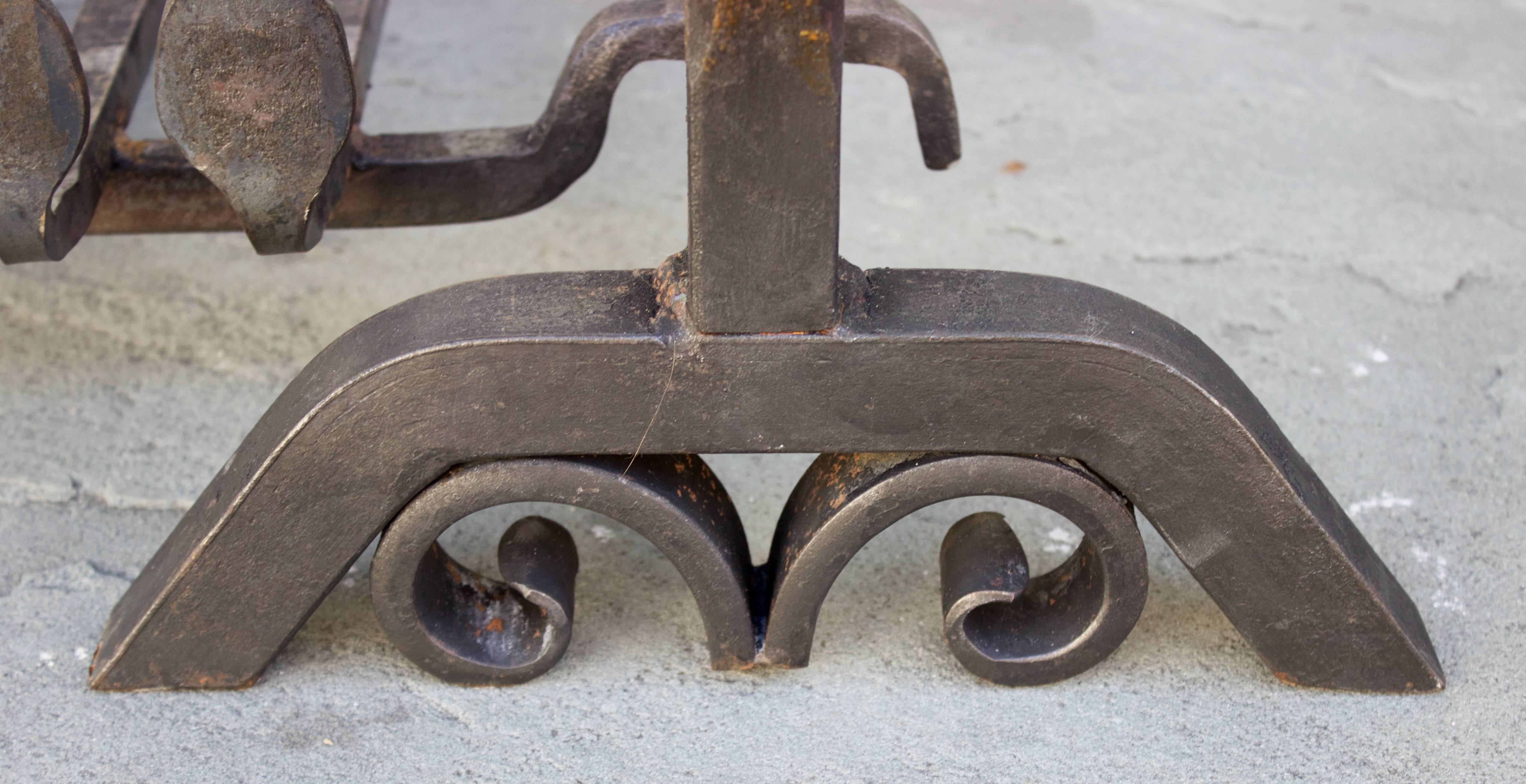 Pair of 18th Century French Wrought Iron 