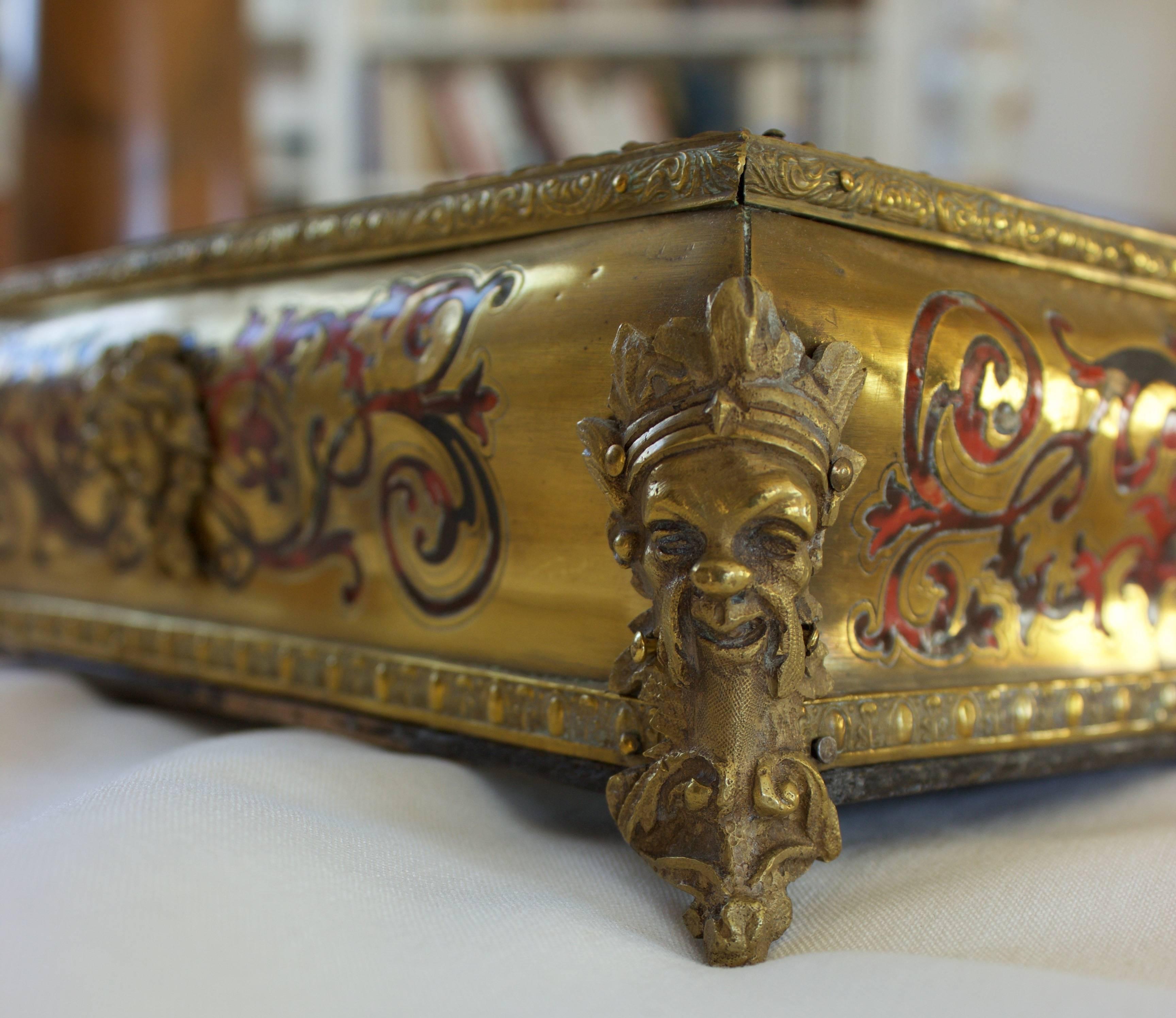 French Napoleon III Period Boulle Inkwell with Tortoise Shell Inlay For Sale