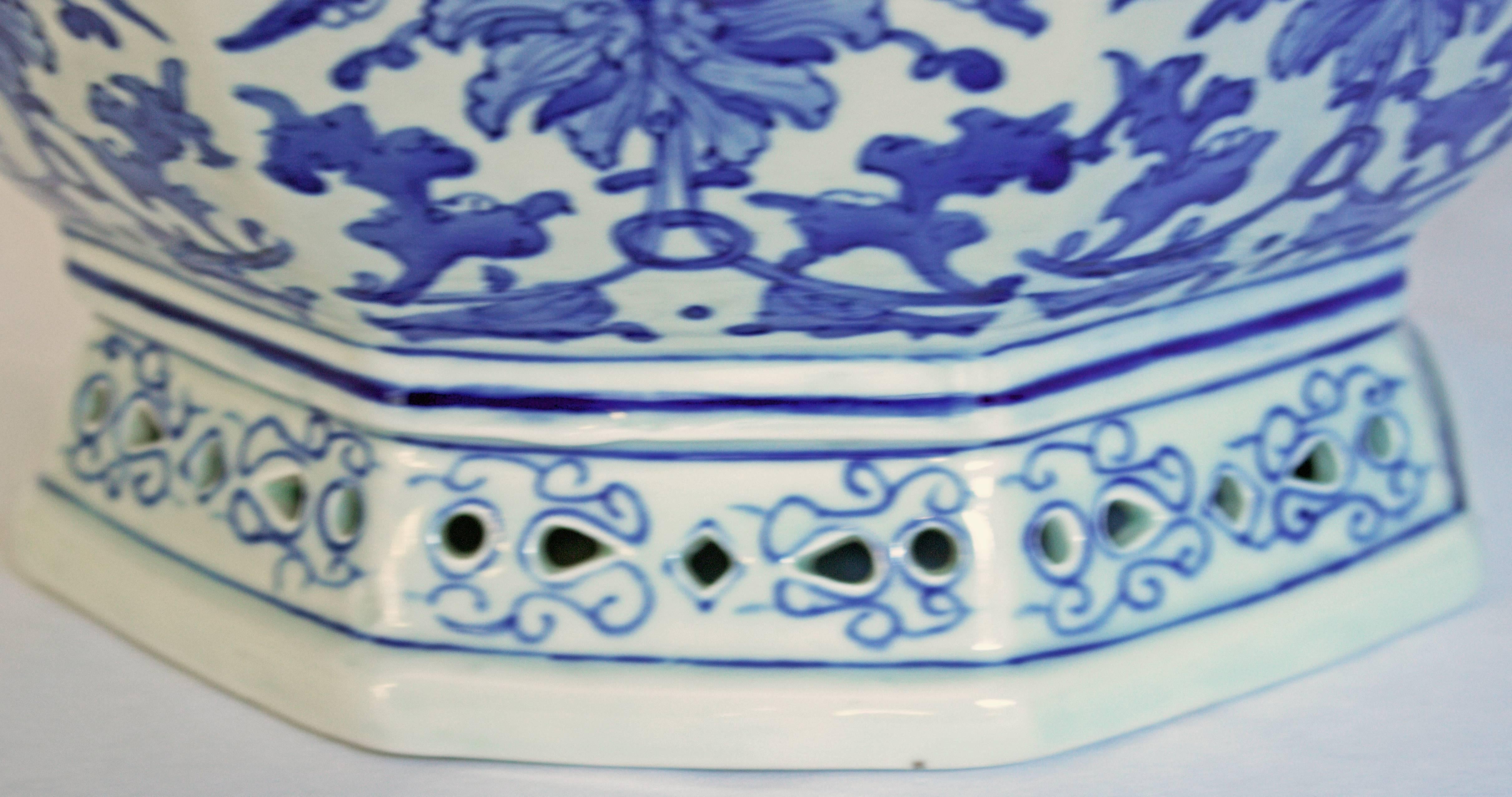 Other Pair of Blue and White Porcelain Jardinieres
