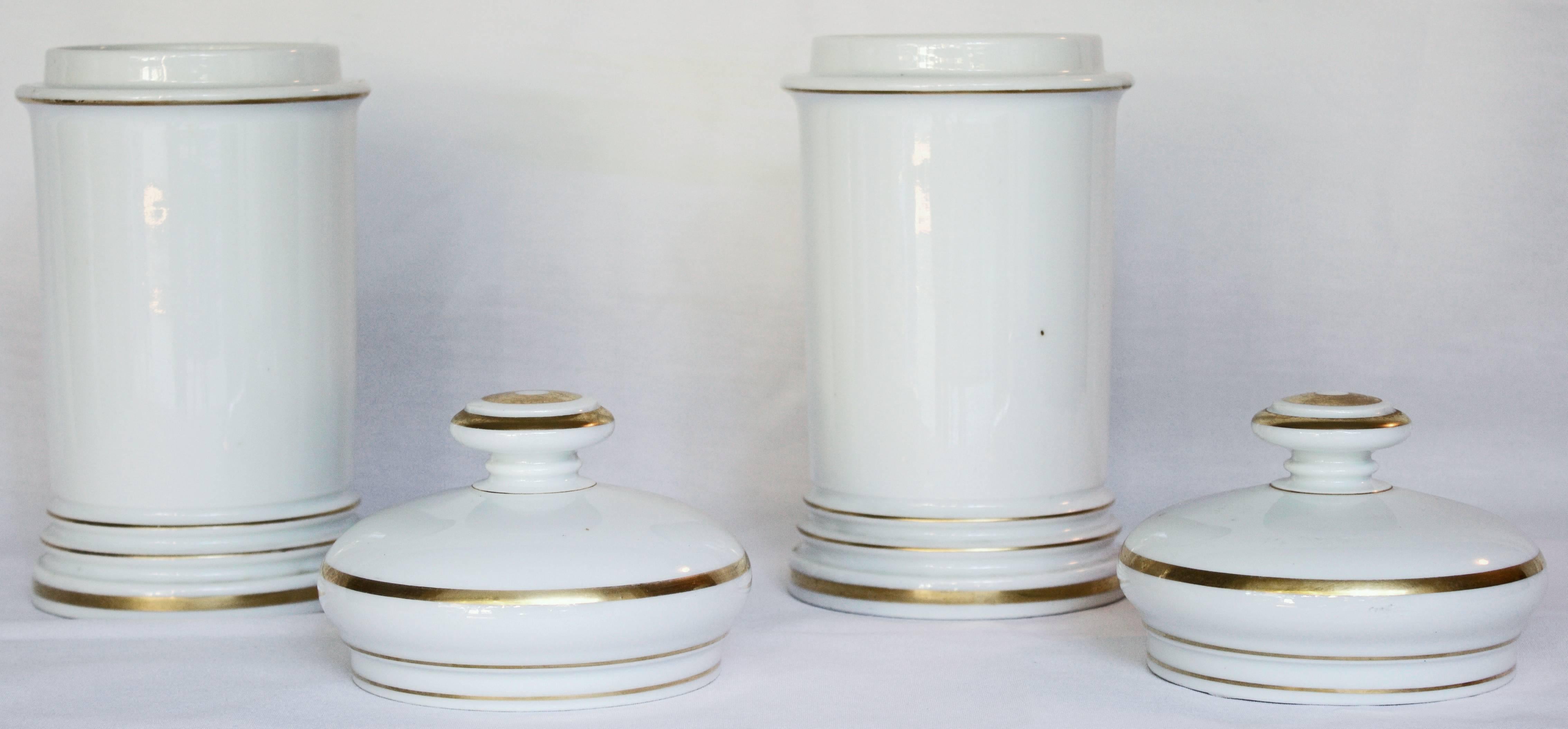 Other Pair of 19th Century Porcelain Apothecary Jars