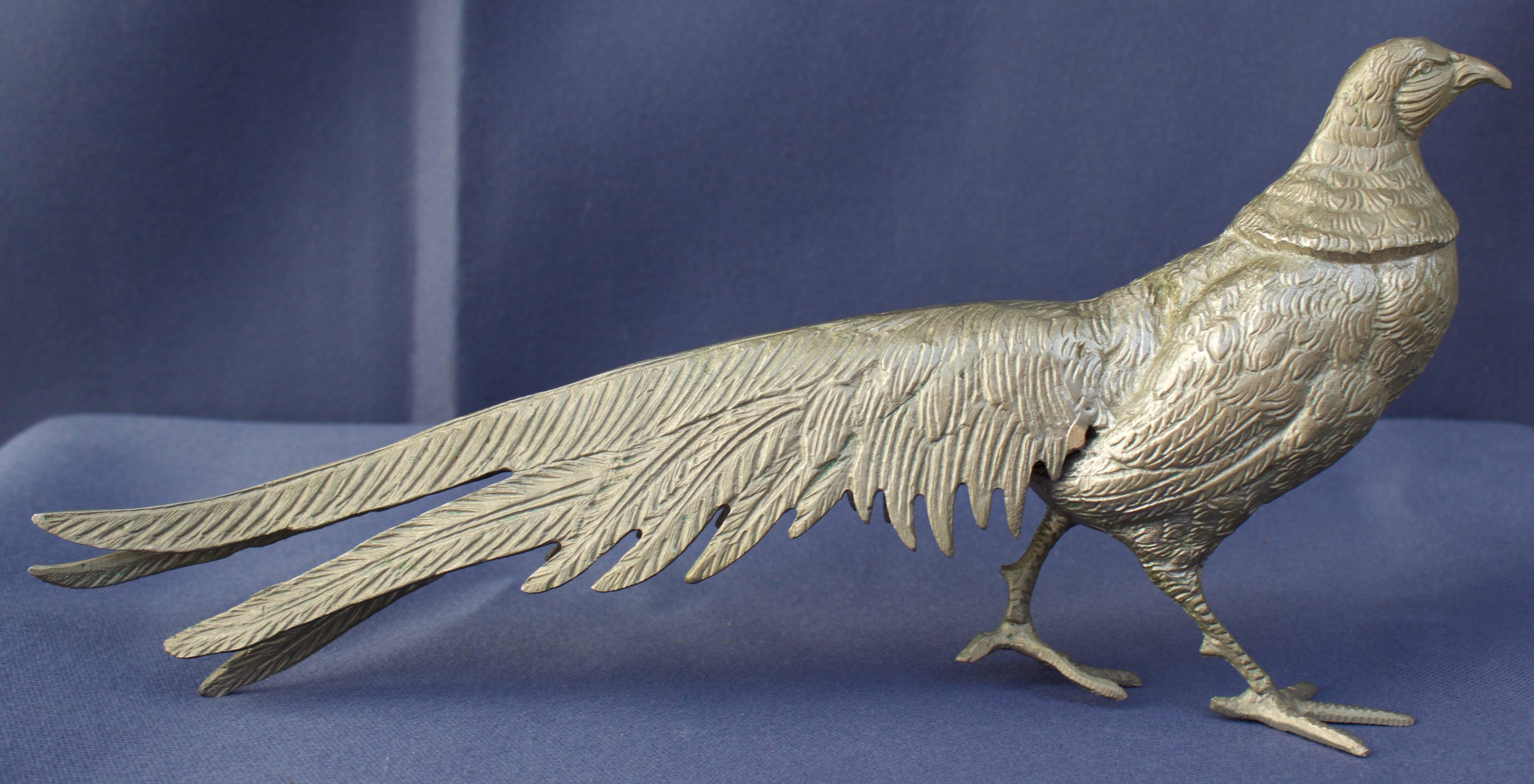 Mid-20th Century French Vintage Pair of Table Pheasants