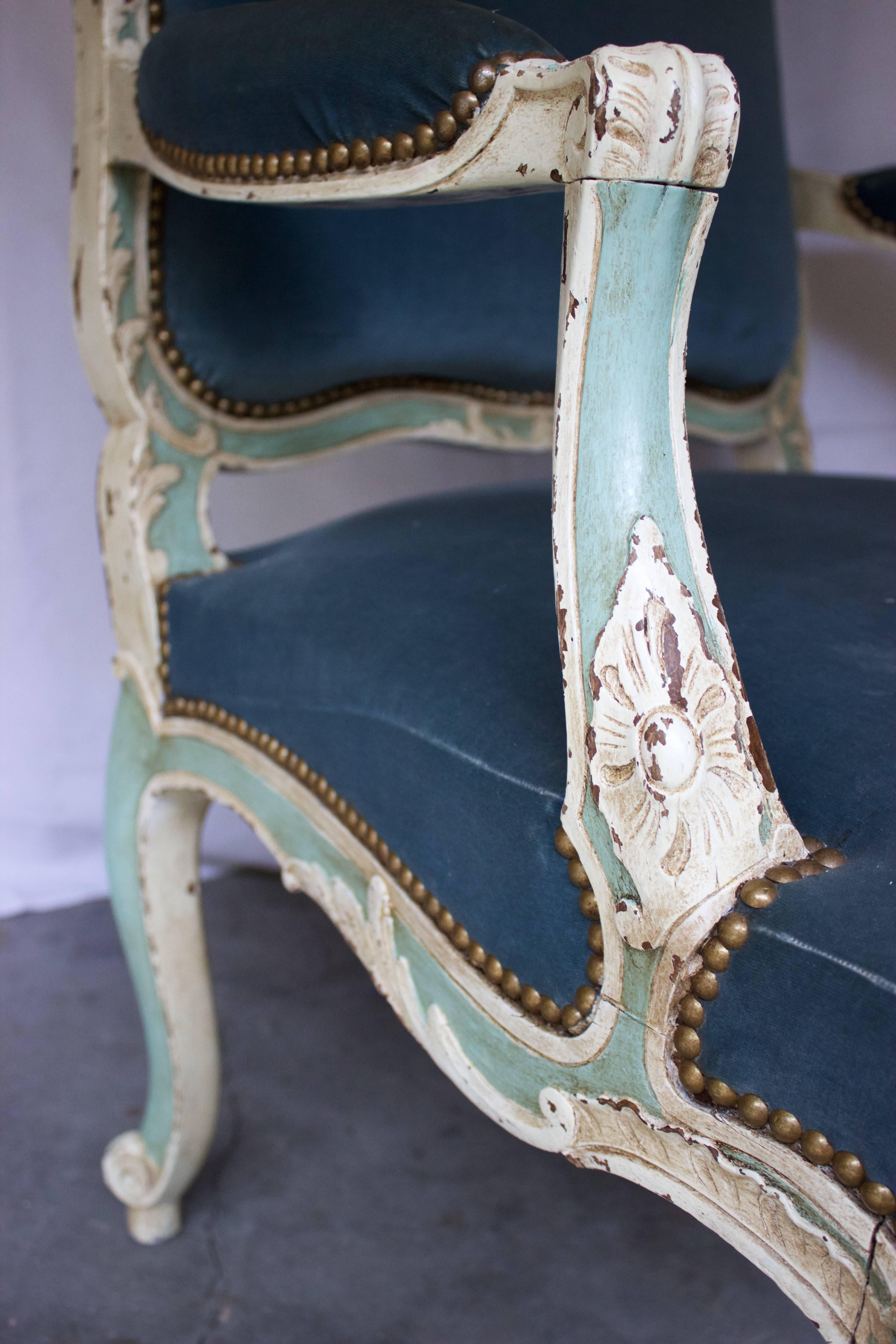 Beech French 19th Century Louis XV Style Fauteuil
