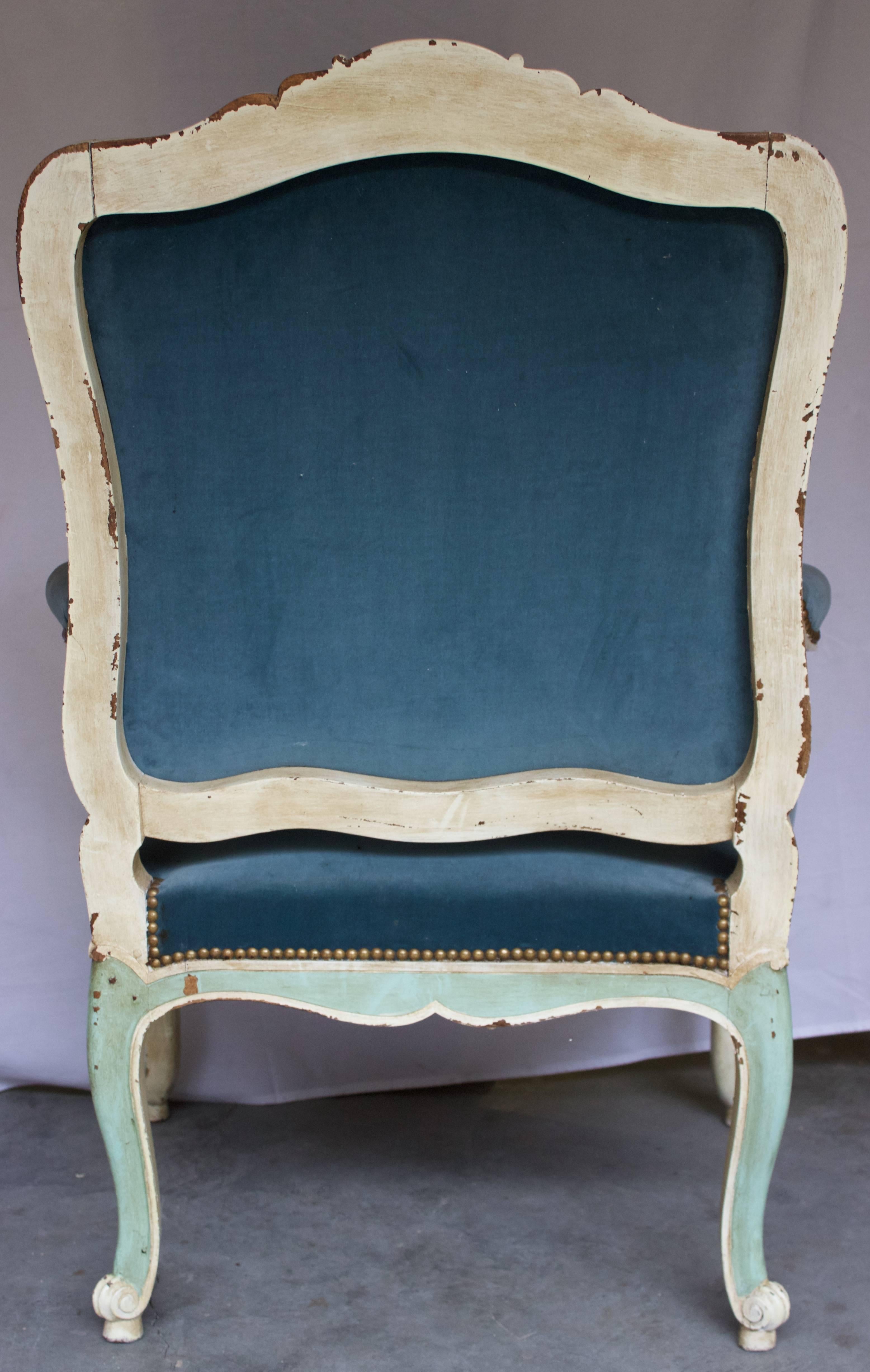 Mid-19th Century French 19th Century Louis XV Style Fauteuil