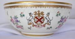 Large Armorial Punch Bowl by Porcelaine de Paris