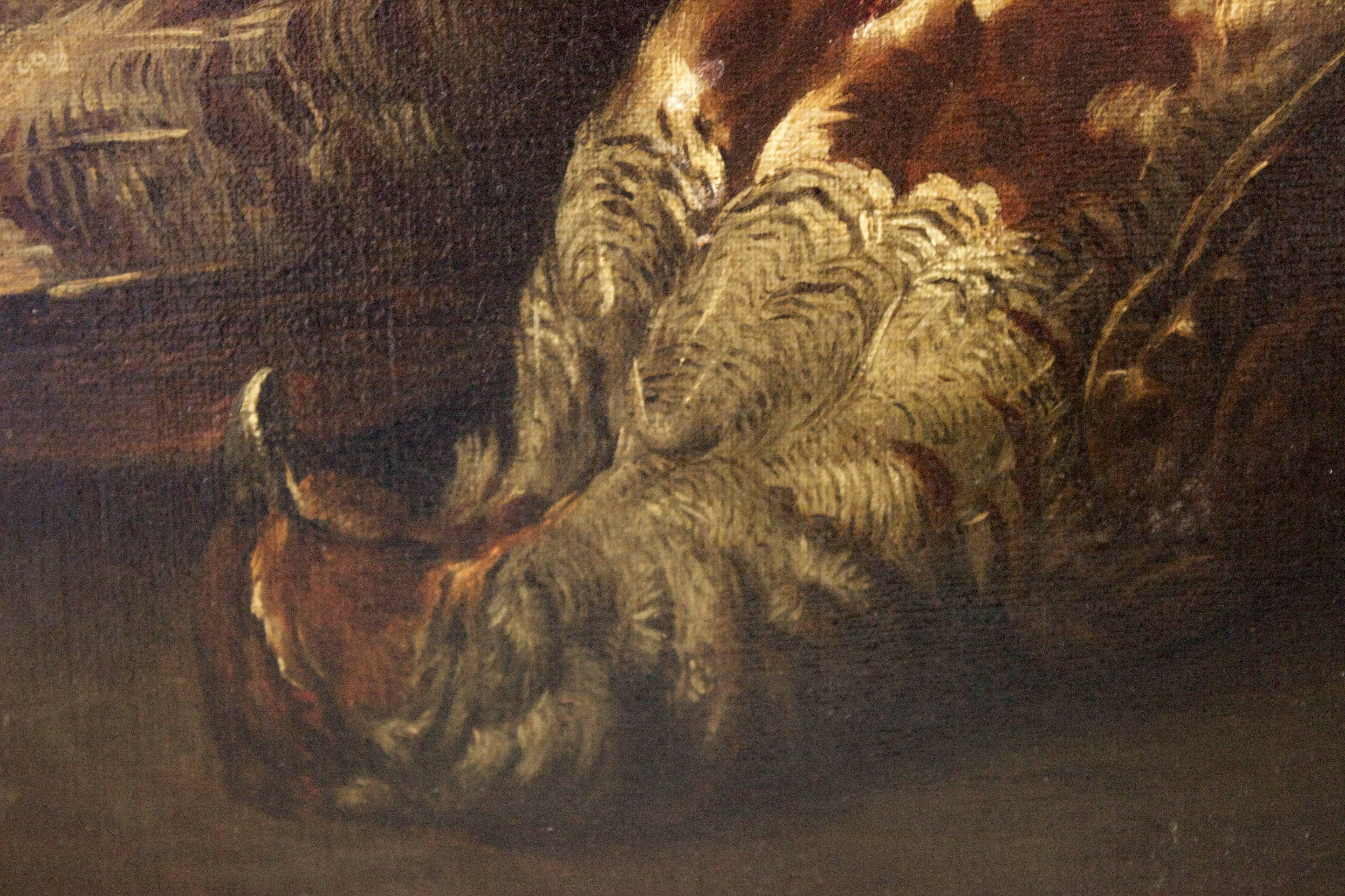 19th Century French Still Life of Dead Rabbit, Pheasant and Quail by J. Pelissier For Sale