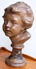 19th Century French School Terra Cotta "Young Childs Face"