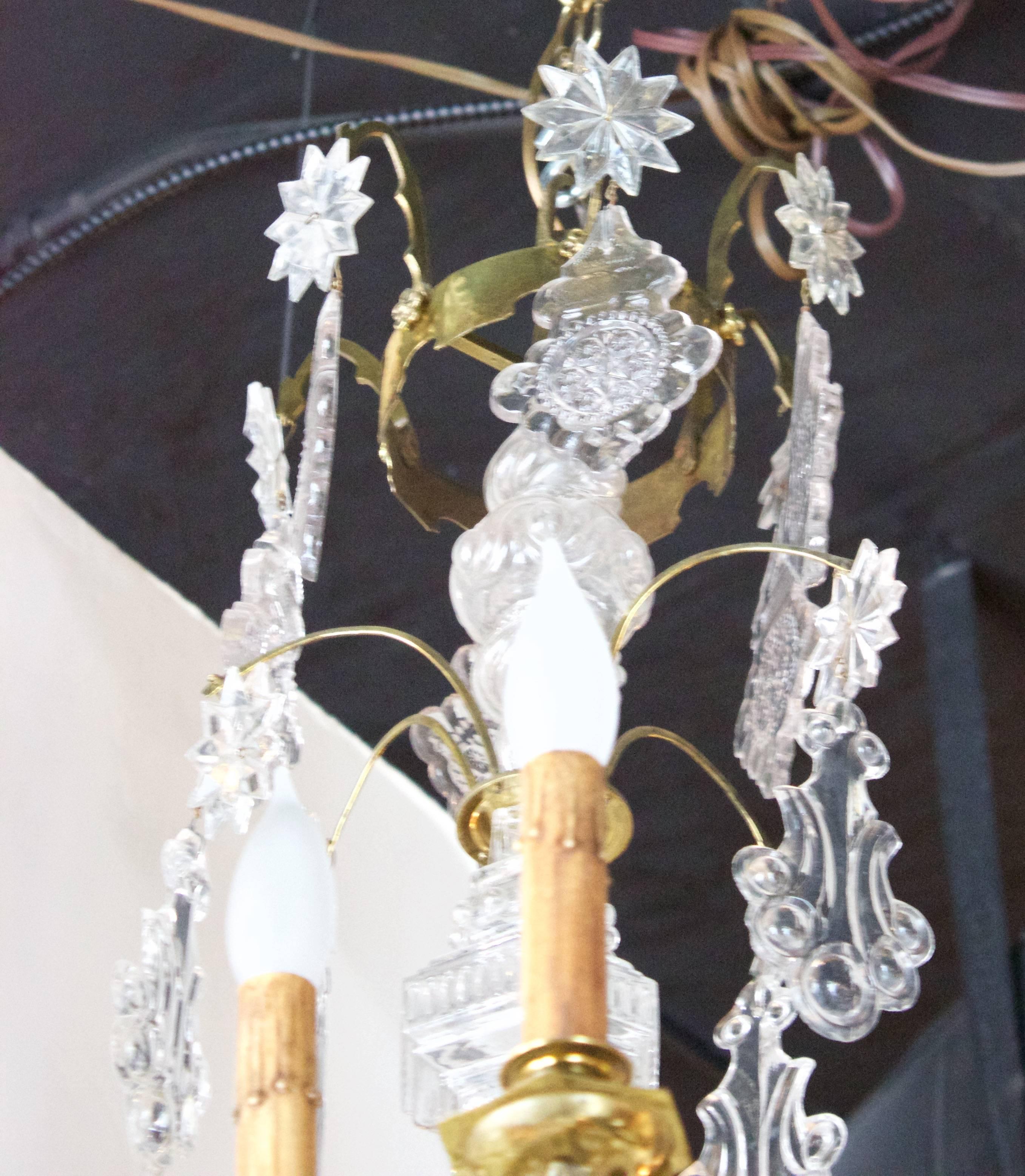 19th Century French Louis XV Bronze Cage and Crystal Twelve-Arm Chandelier  In Good Condition For Sale In Charleston, SC