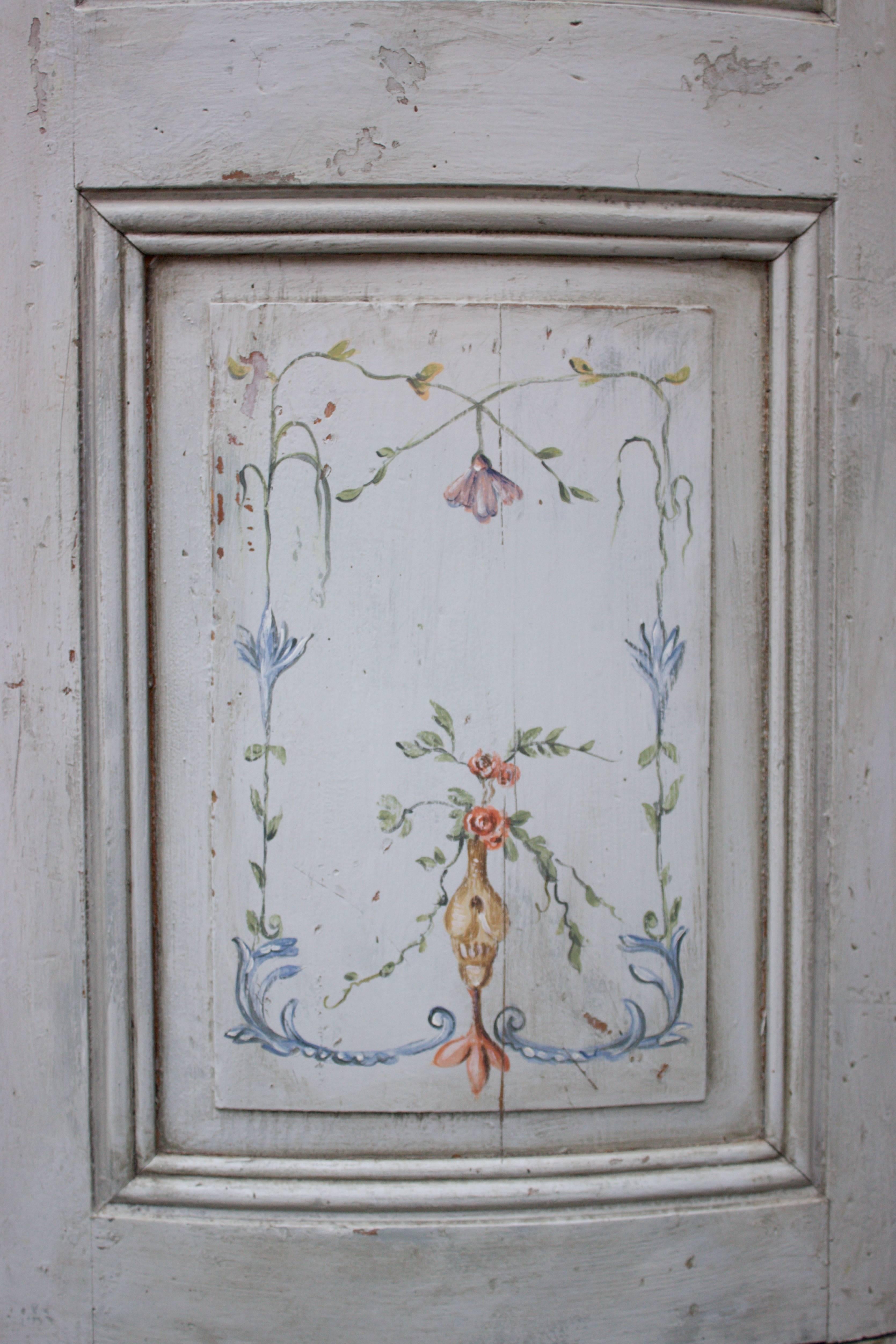 19th Century French Painted Corner Cabinet For Sale 1