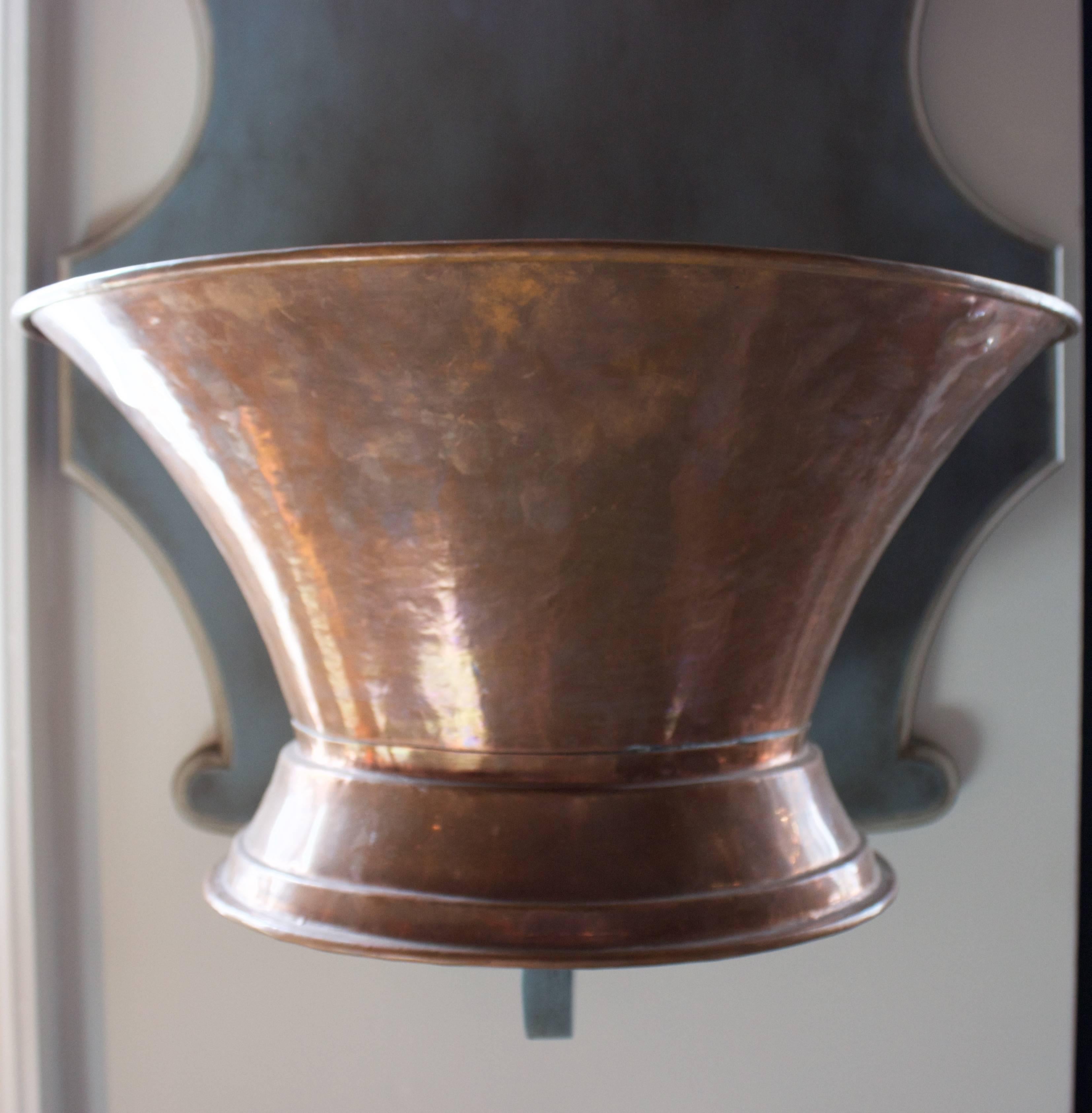 Hand-Crafted Early 19th Century French Copper Wall Fountain or Lavabo