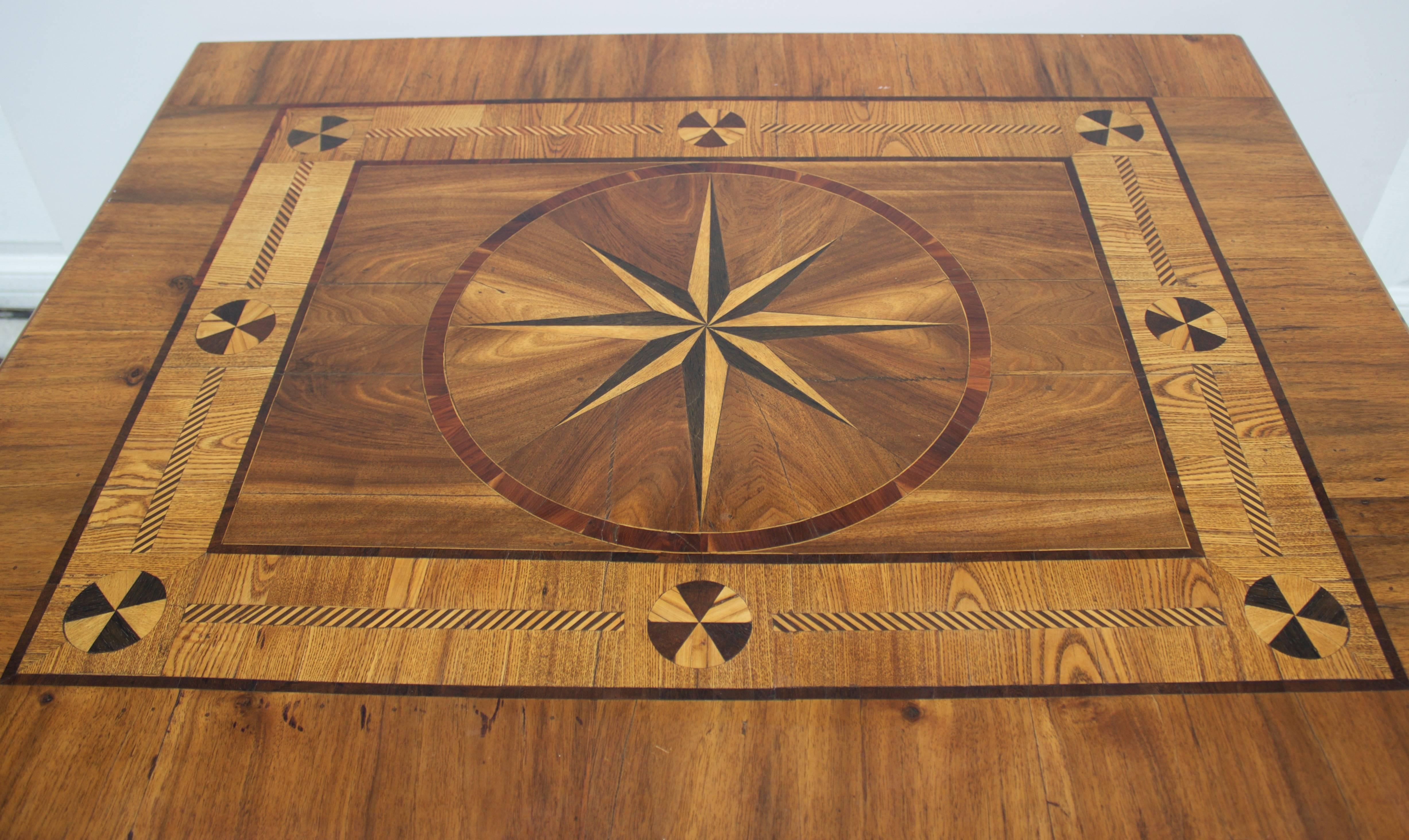 French Continental Nautical Inlay Table  For Sale