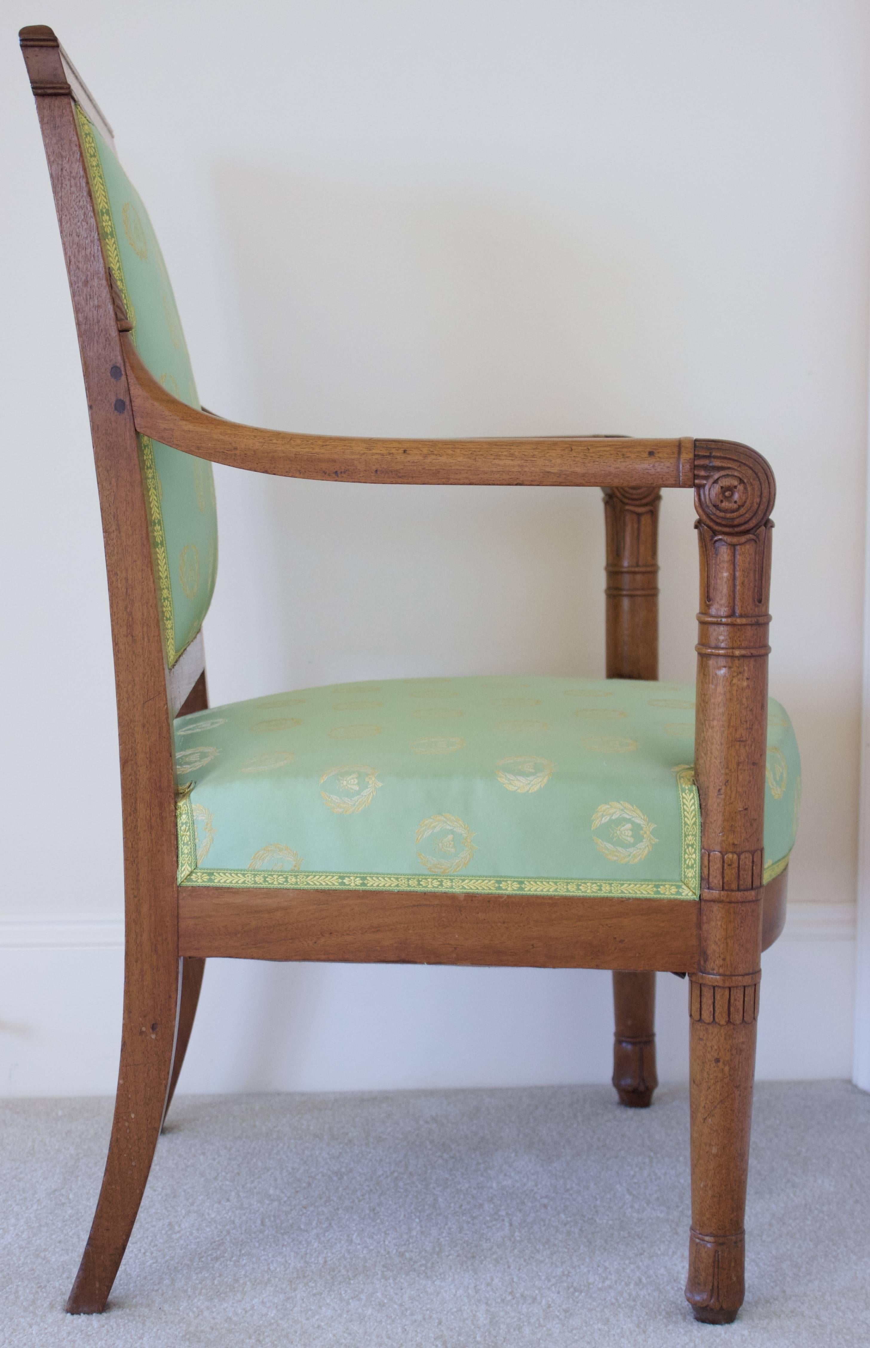 Empire French Napoleonic Period Armchair Attributed to Louis Bellange For Sale