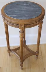 19th C. French Louis XVI St. Side Table with Marble Top