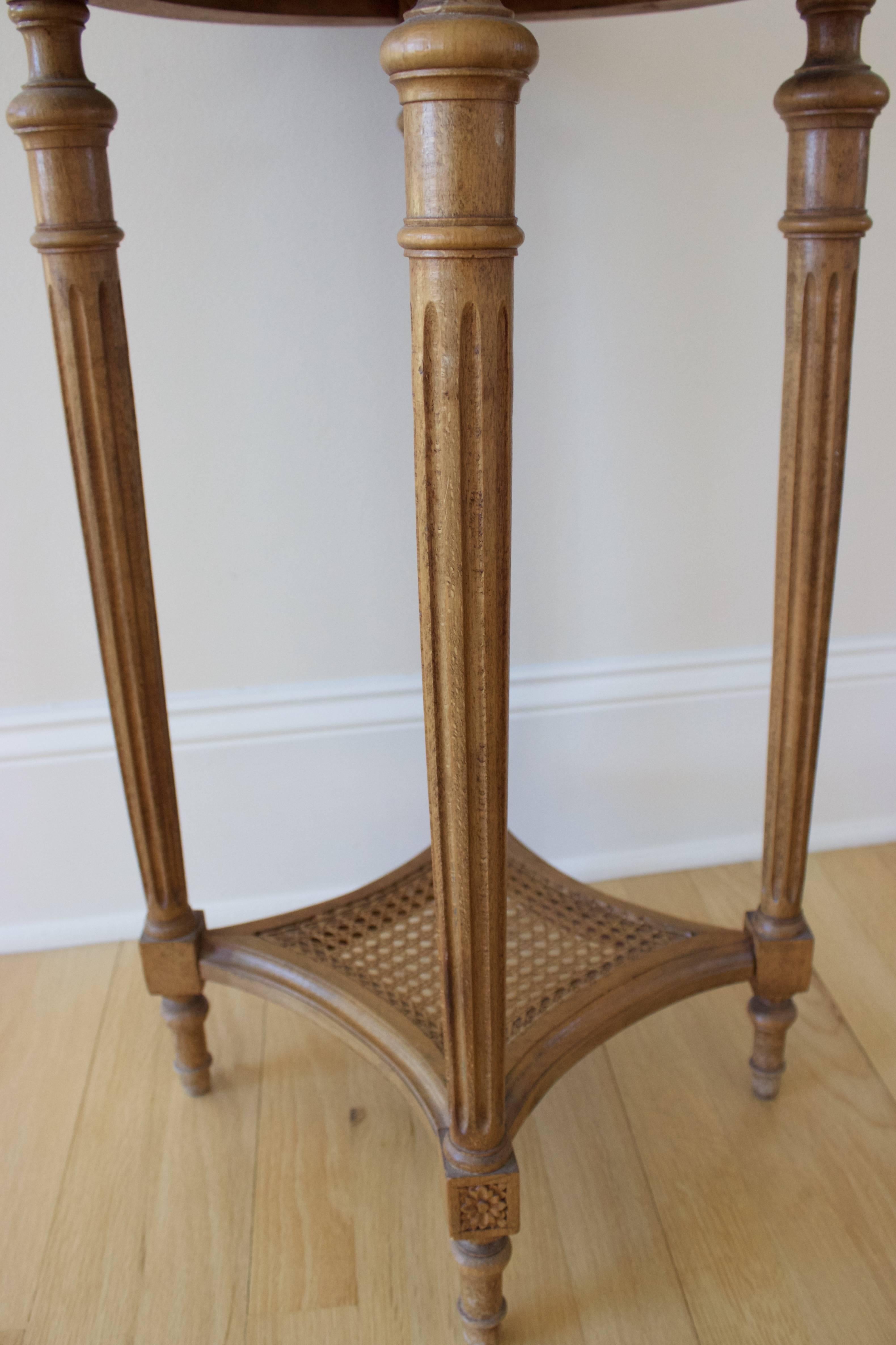 19th C. French Louis XVI St. Side Table with Marble Top For Sale 1