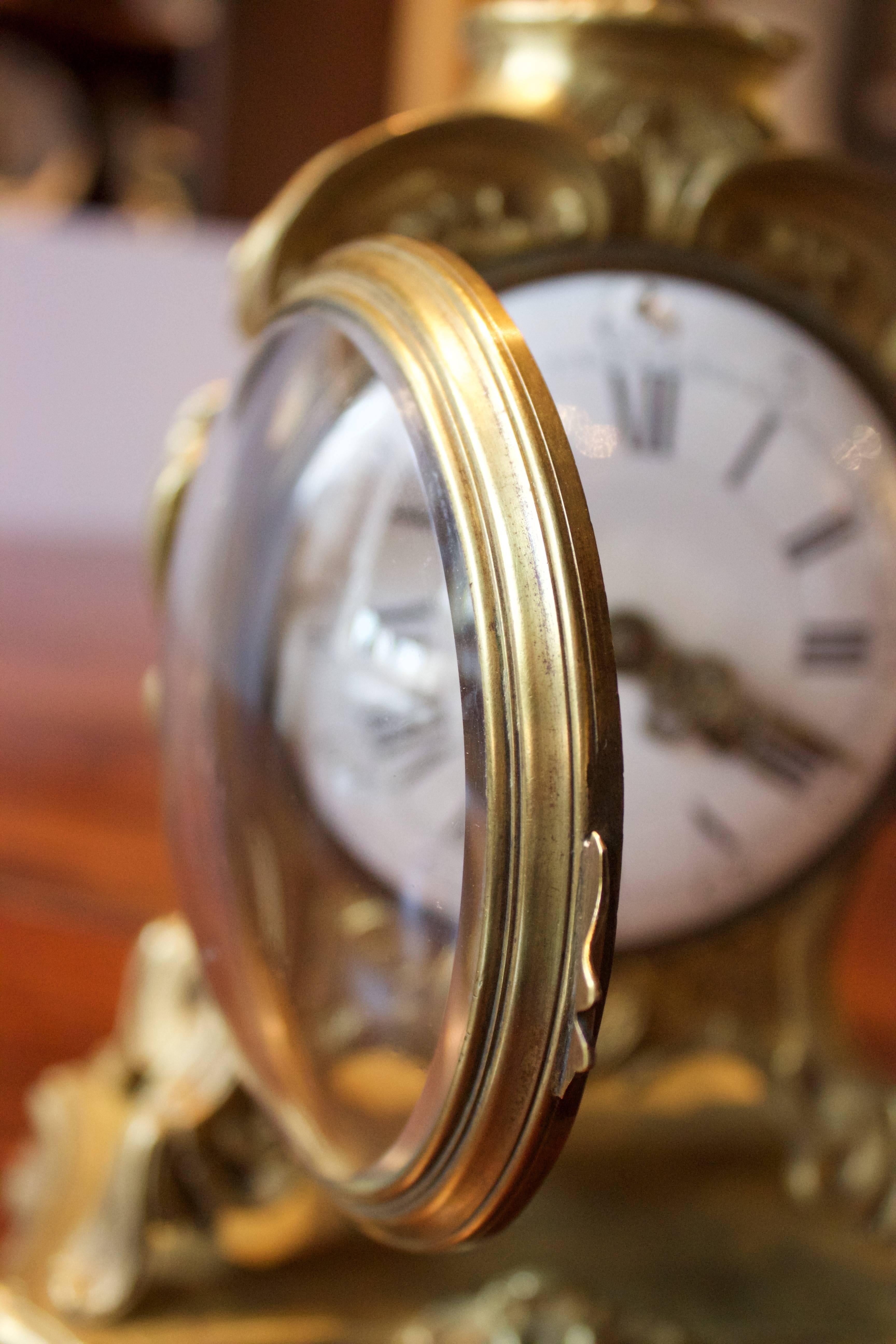 19th Century French Gilt Bronze Mantel Clock in Louis XV Style For Sale 2