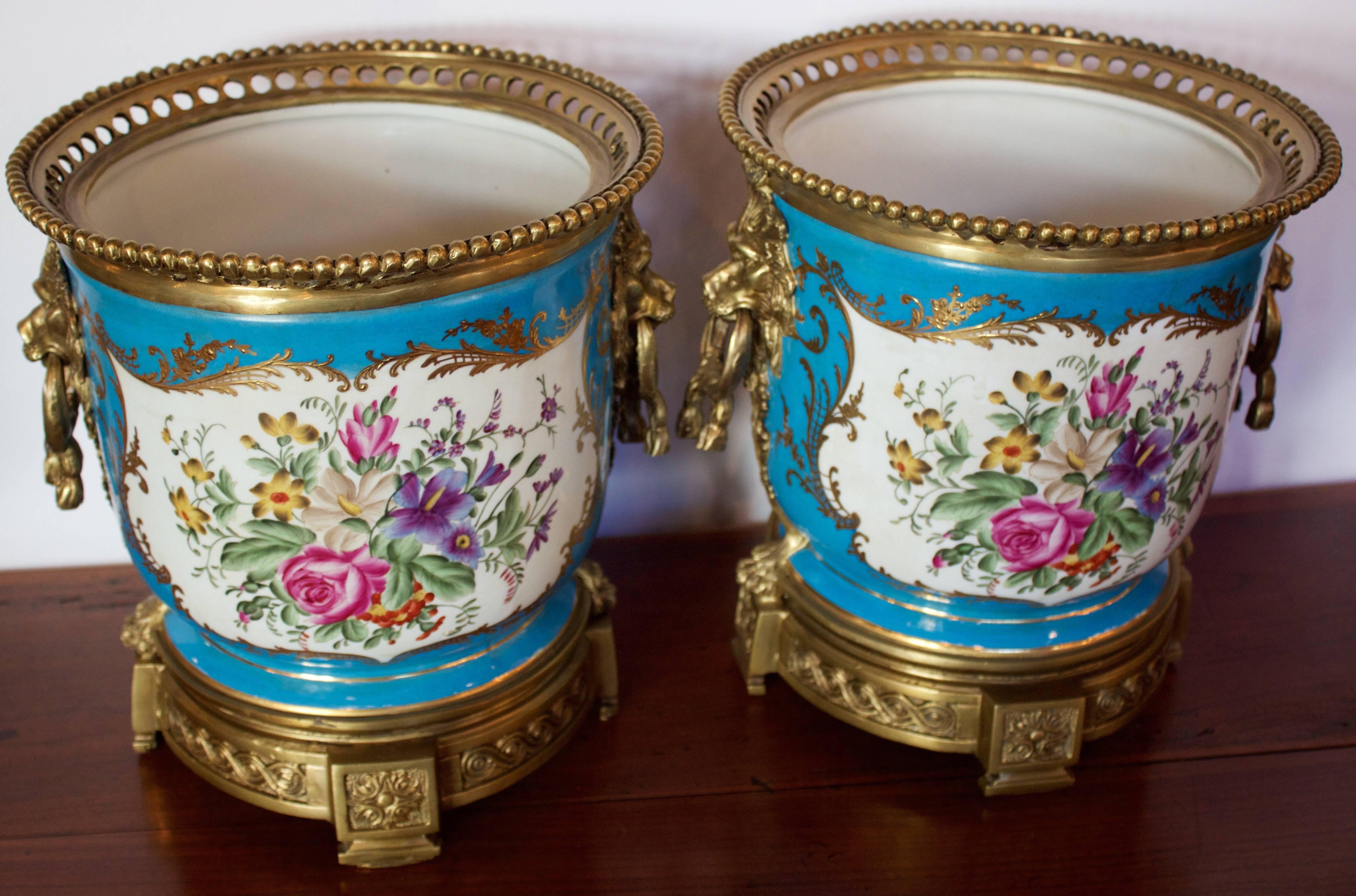 Sevres Style Bronze-Mounted Porcelain 