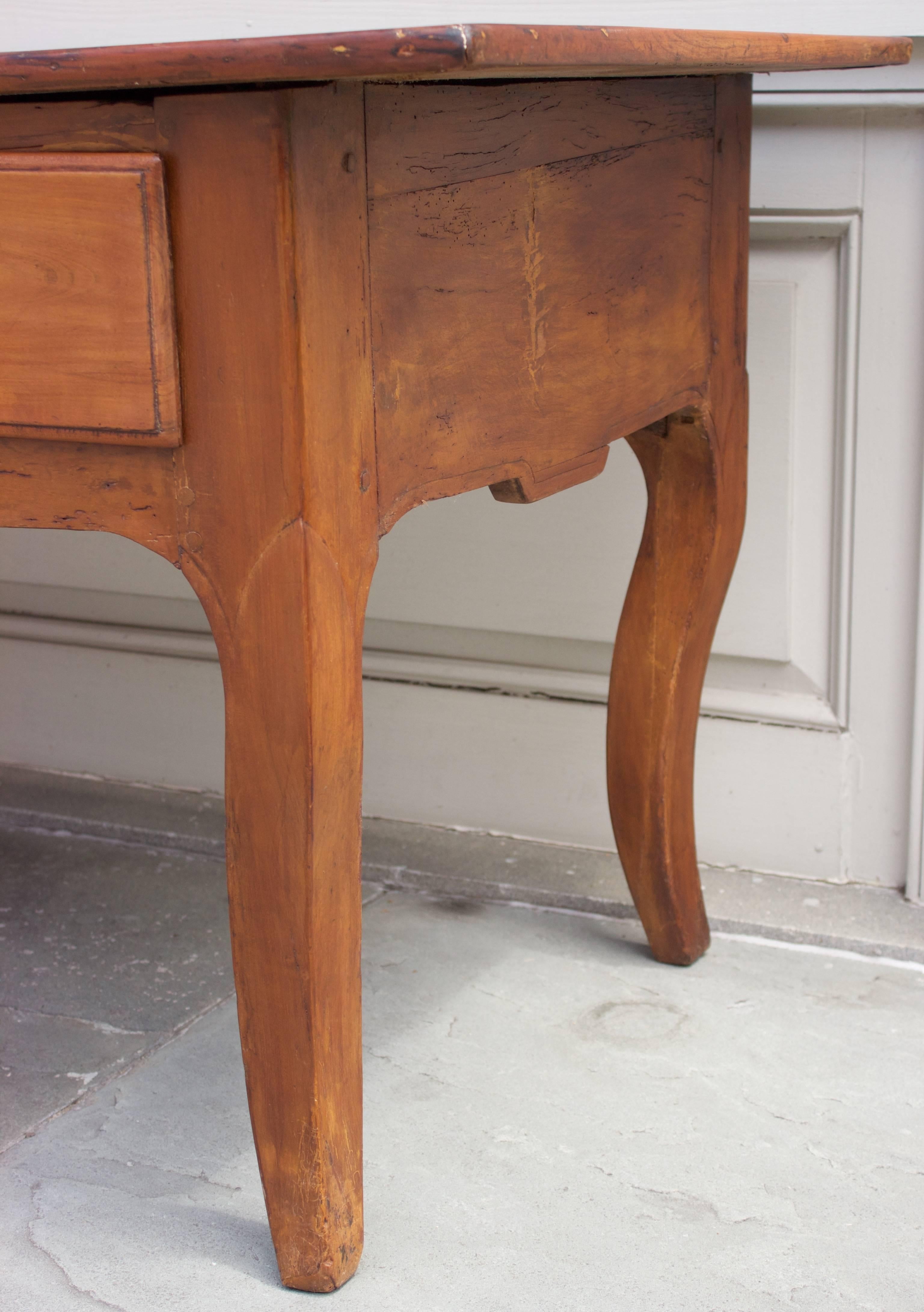 19th Century Large Antique French Provincial Louis XV Style Cherry Desk For Sale