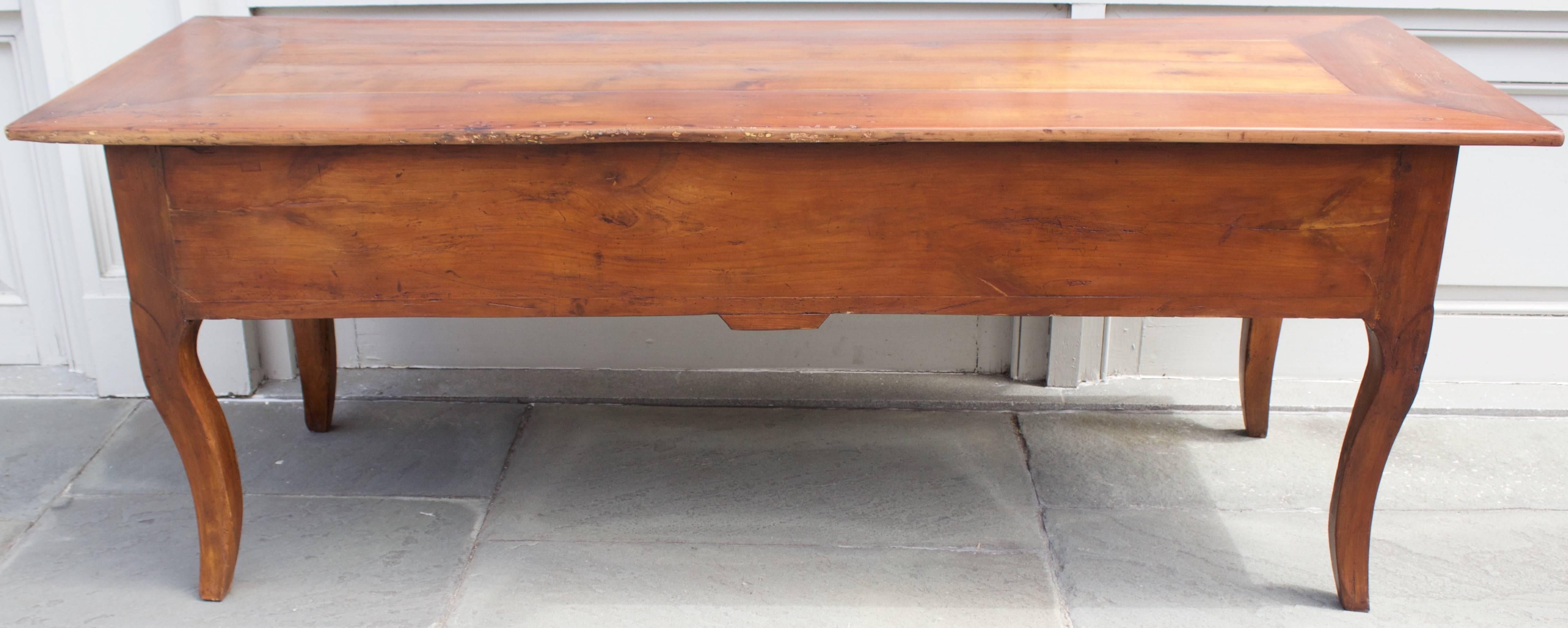 Large Antique French Provincial Louis XV Style Cherry Desk For Sale 4