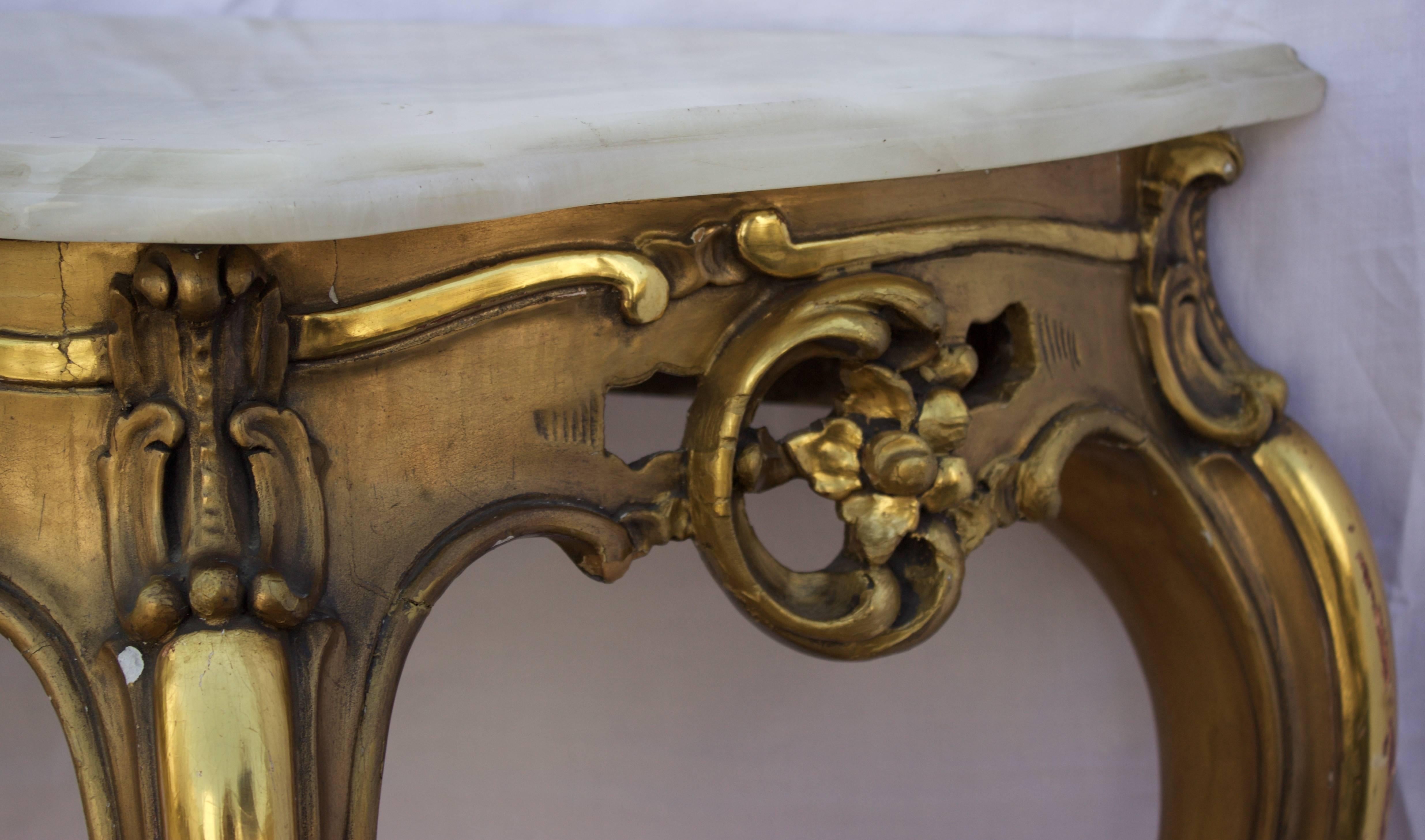 Italian Console Table in Giltwood In Good Condition For Sale In Charleston, SC