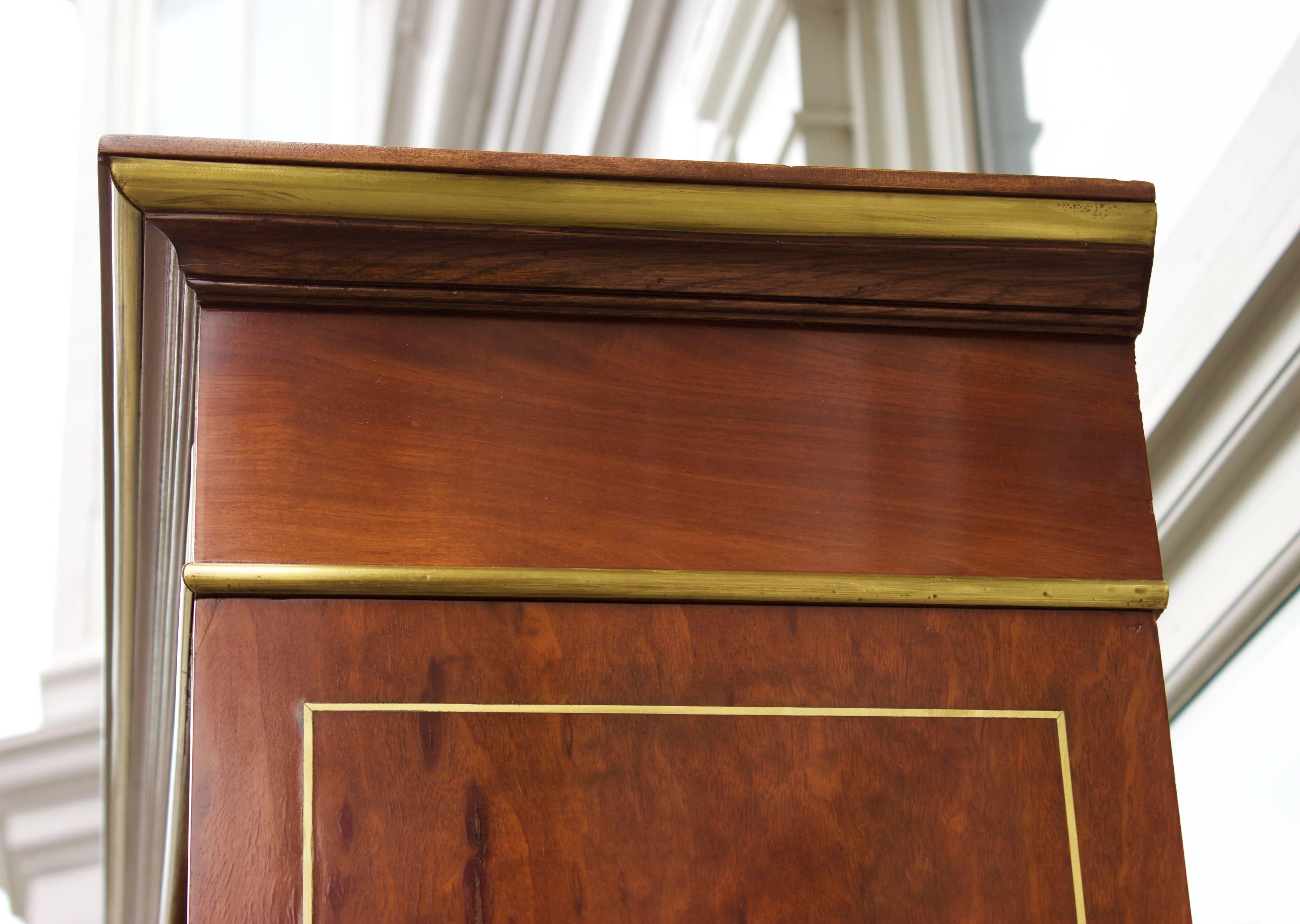 Brass 19th Century French Bibliotheque in Mahogany For Sale