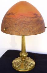 Art Deco Table Lamp Signed Muller Freres Luneville