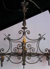 French Wrought Iron Eight-Arm Chandelier