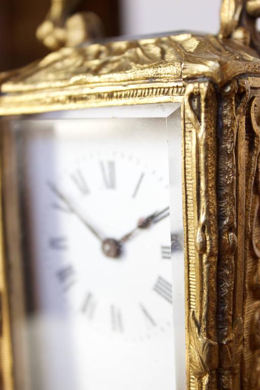Antique French Art Nouveau Gilt Bronze Carriage Clock at 1stDibs