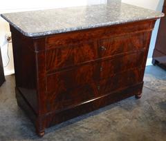 French Louis Philippe Period Commode in Flamed Mahogany