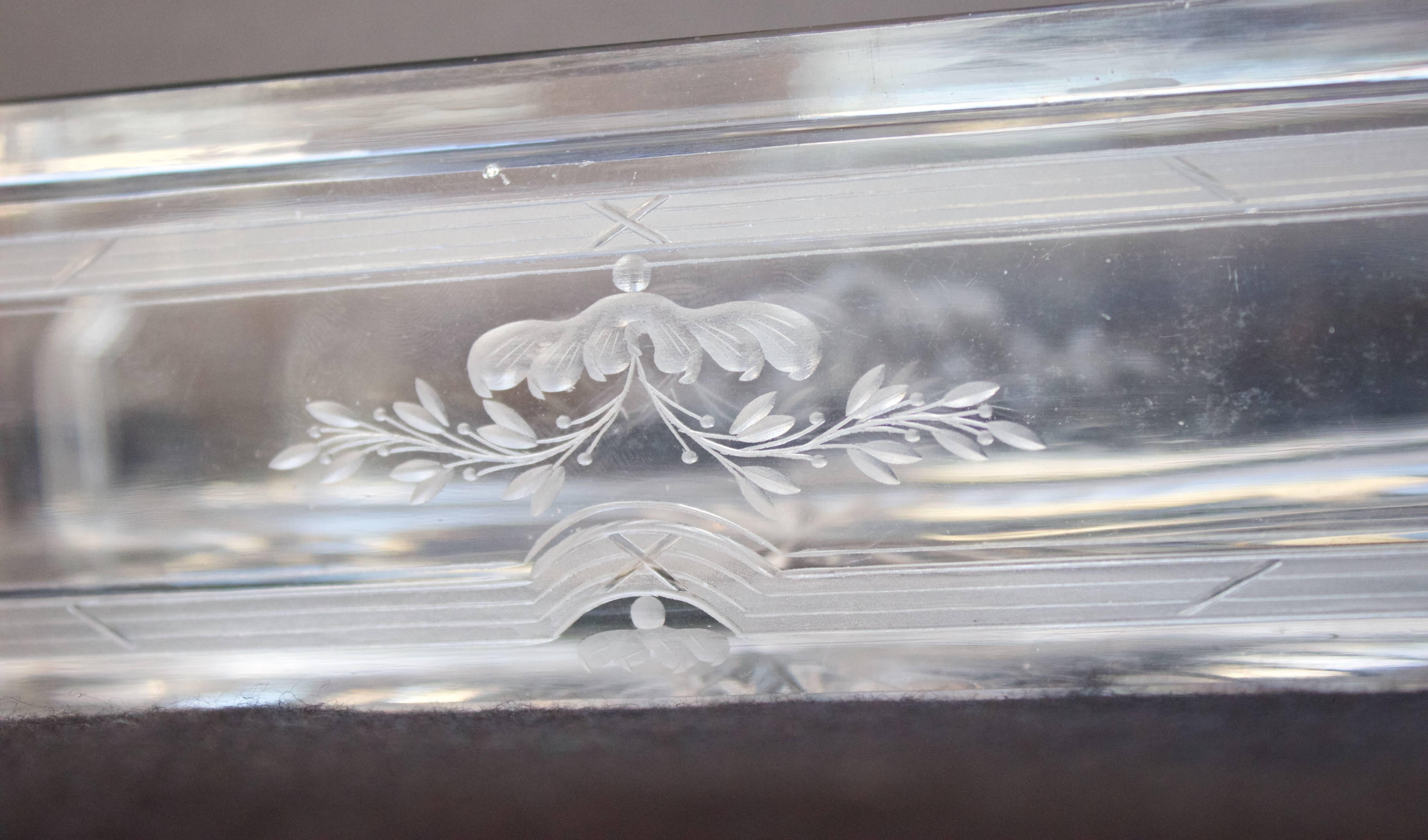 French 19th Century Crystal Box with .950 Silver Lid In Good Condition For Sale In Charleston, SC