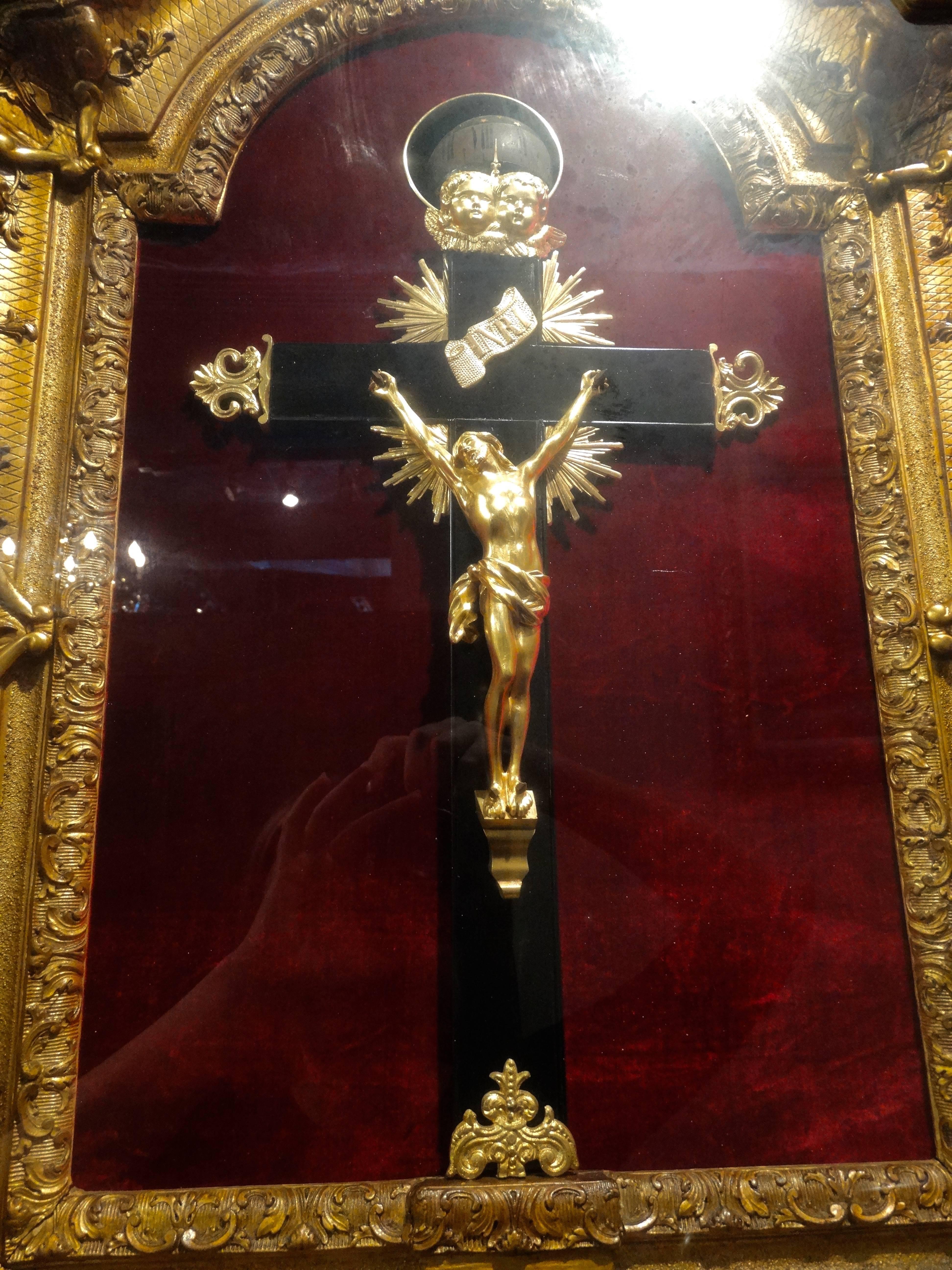 Extremely Rare French Crucifix Wall Rotary Clock In Good Condition In Charleston, SC