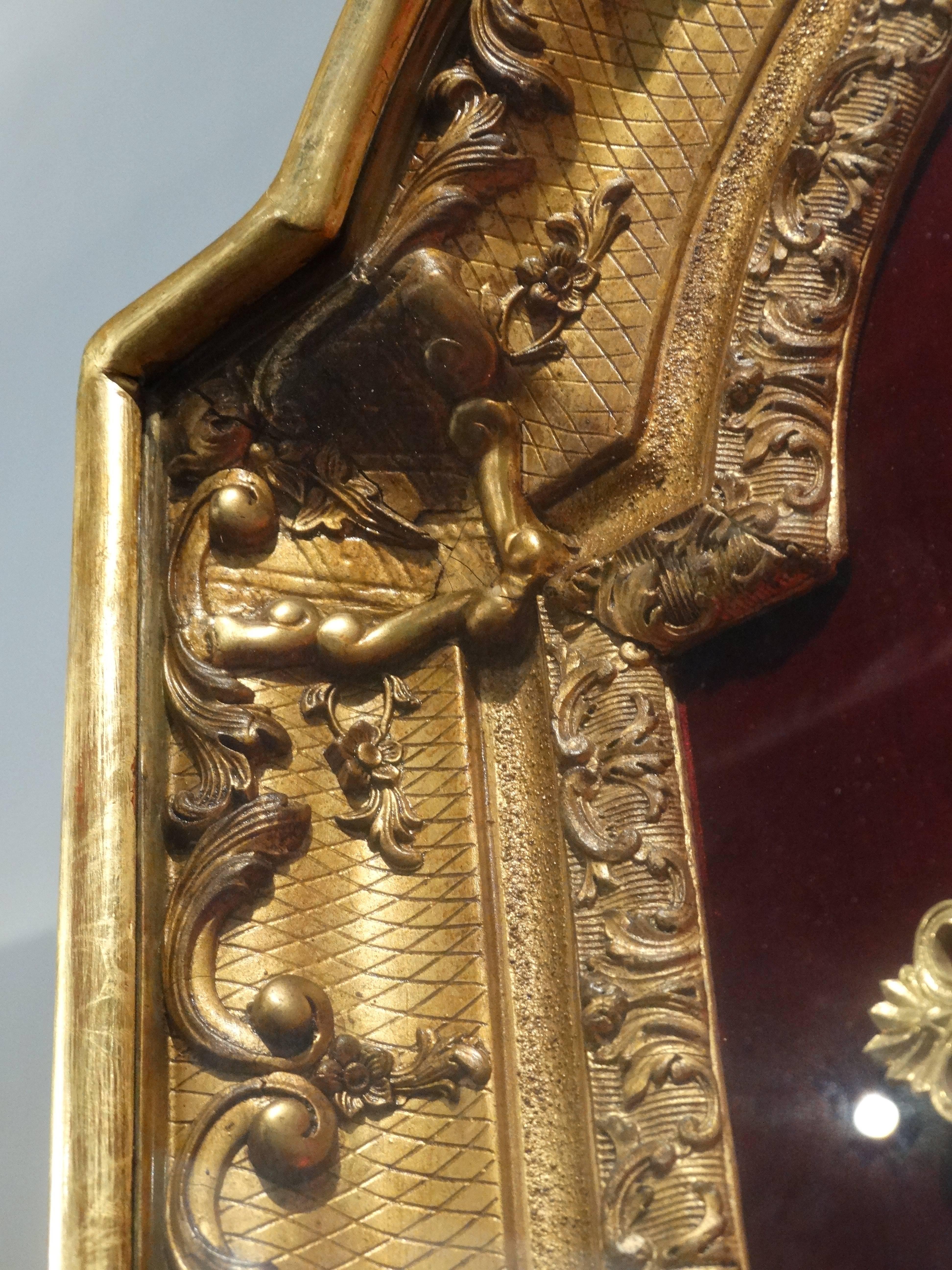 19th Century Extremely Rare French Crucifix Wall Rotary Clock
