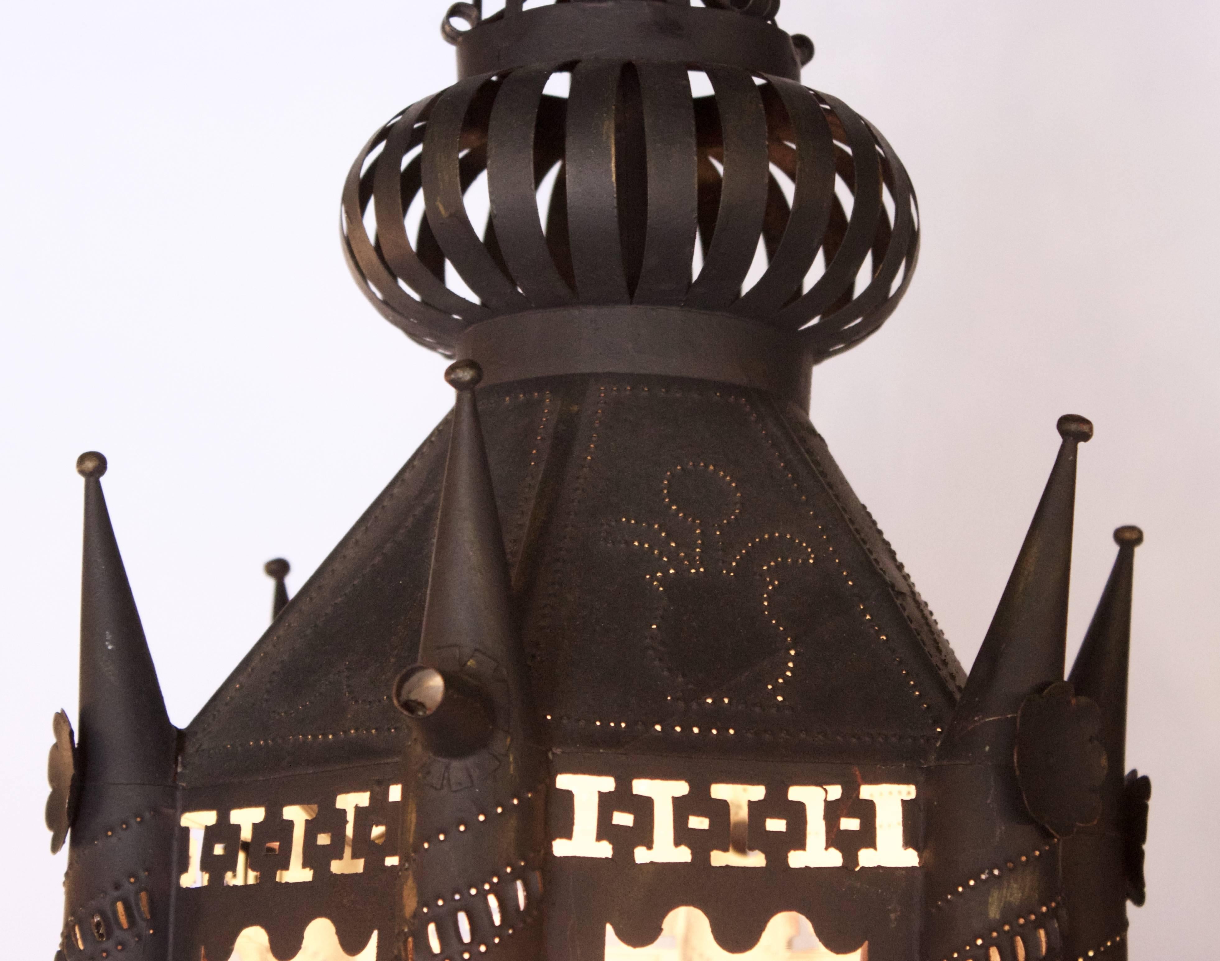 Folk Art Pair of Andalusian 19th Century Lantern Fixtures For Sale