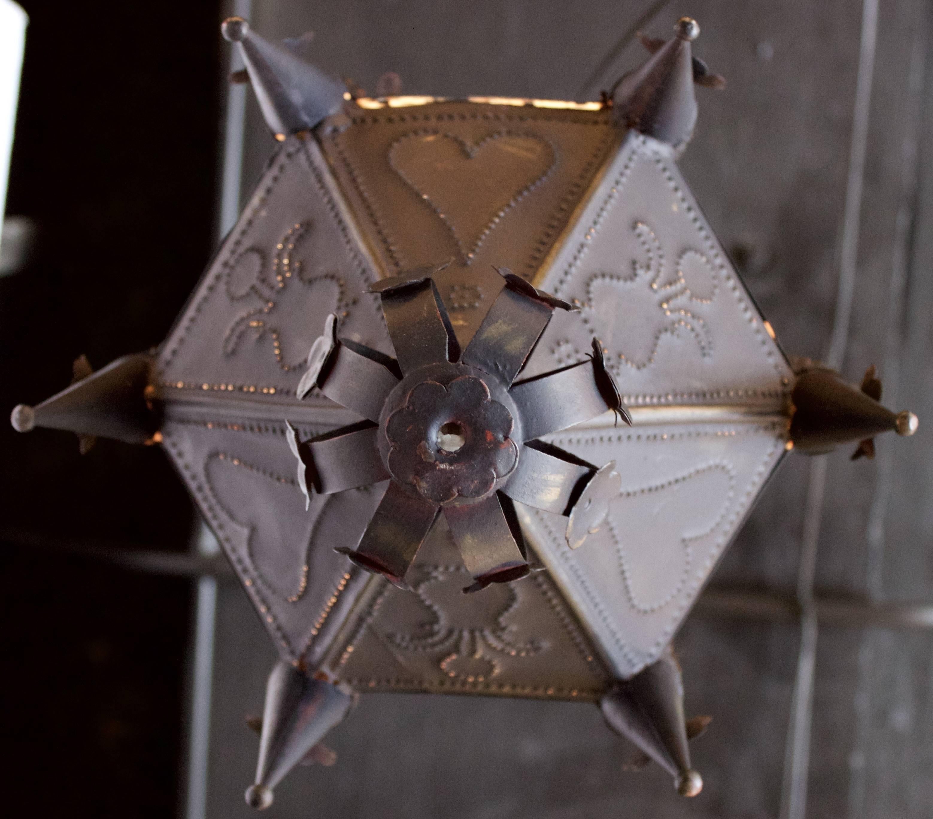 Pair of Andalusian 19th Century Lantern Fixtures In Good Condition For Sale In Charleston, SC