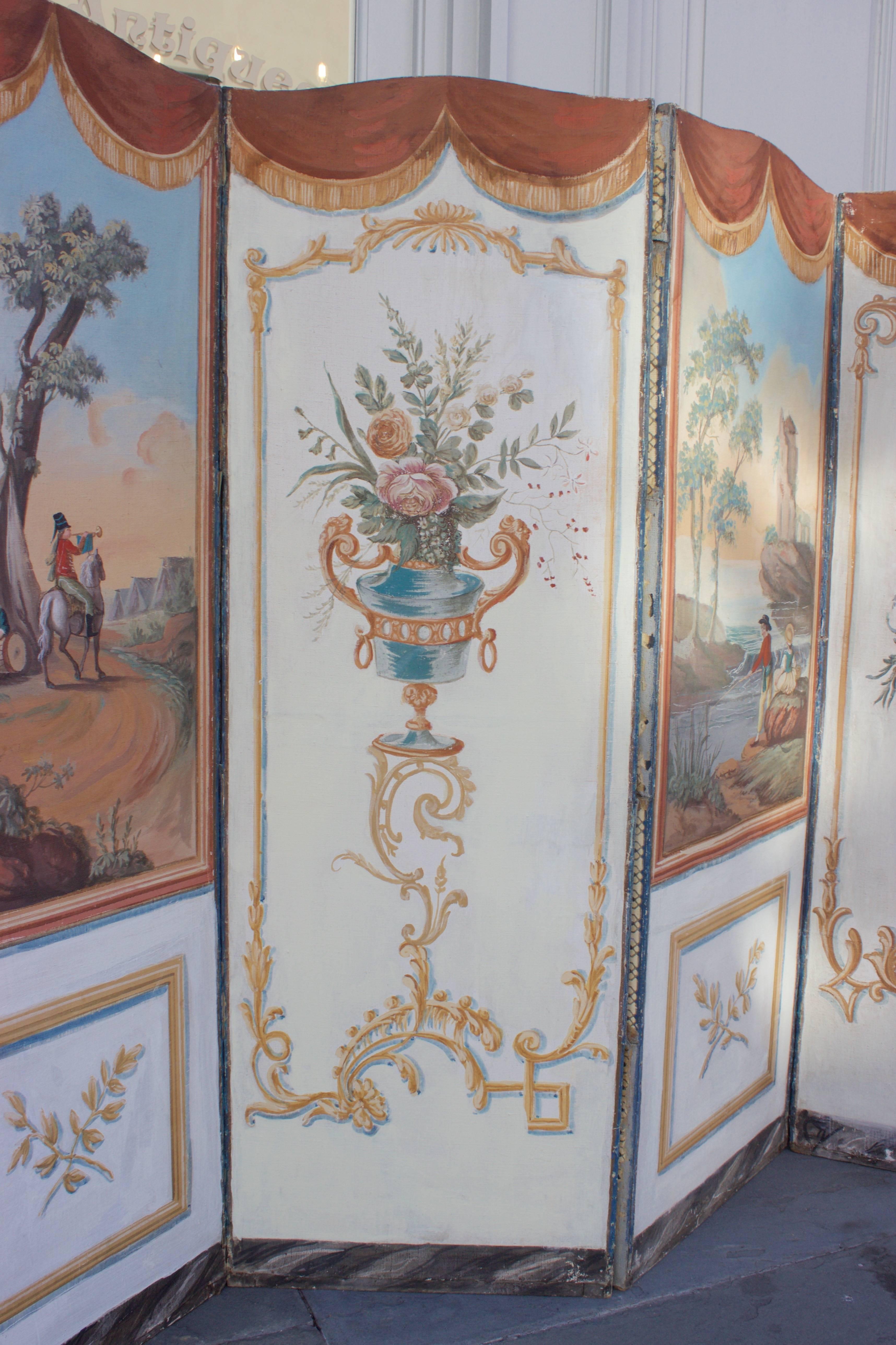 18th C. French Double-Sided Panel Screen In Fair Condition For Sale In Charleston, SC