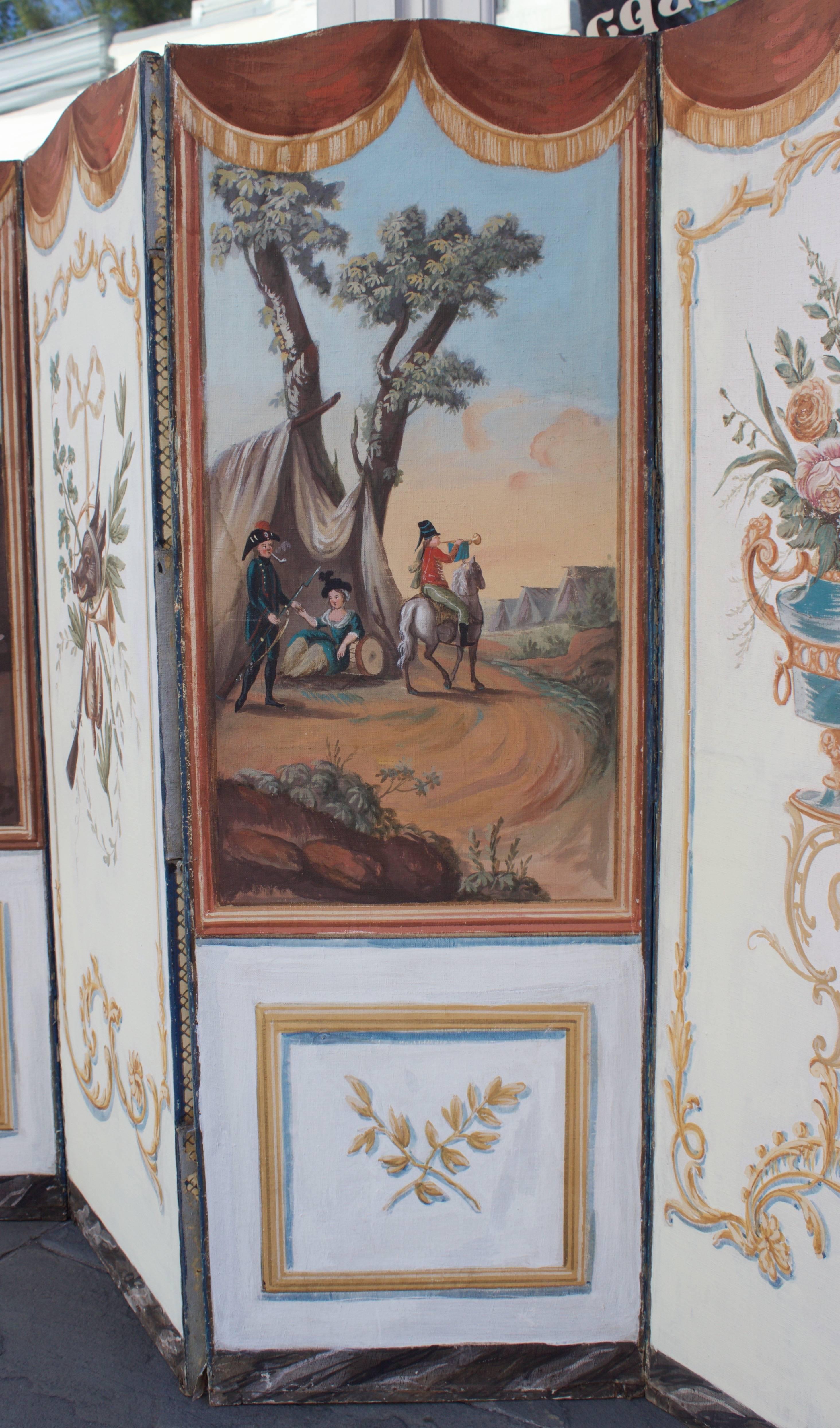 18th C. French Double-Sided Panel Screen For Sale 1