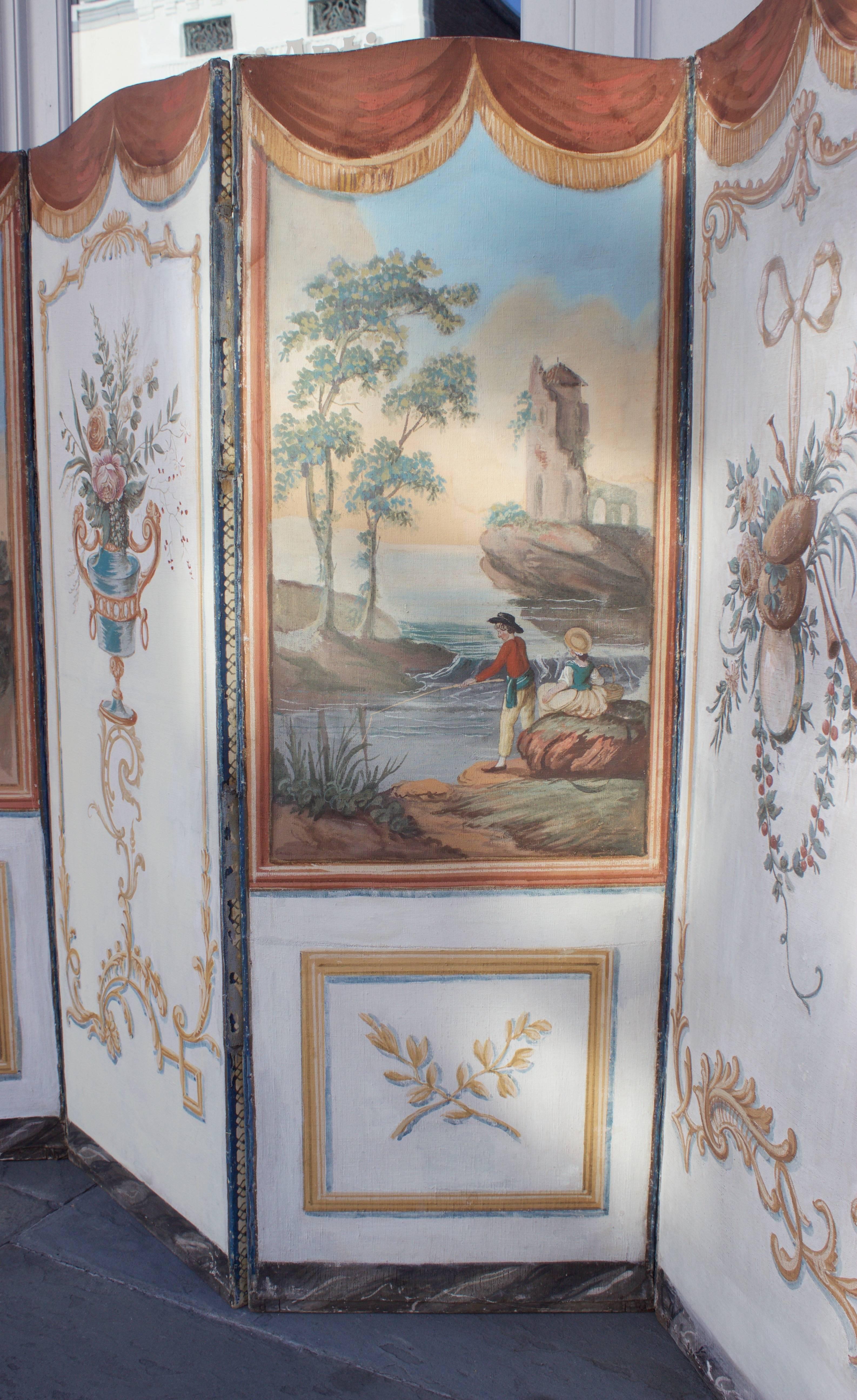 18th C. French Double-Sided Panel Screen For Sale 2