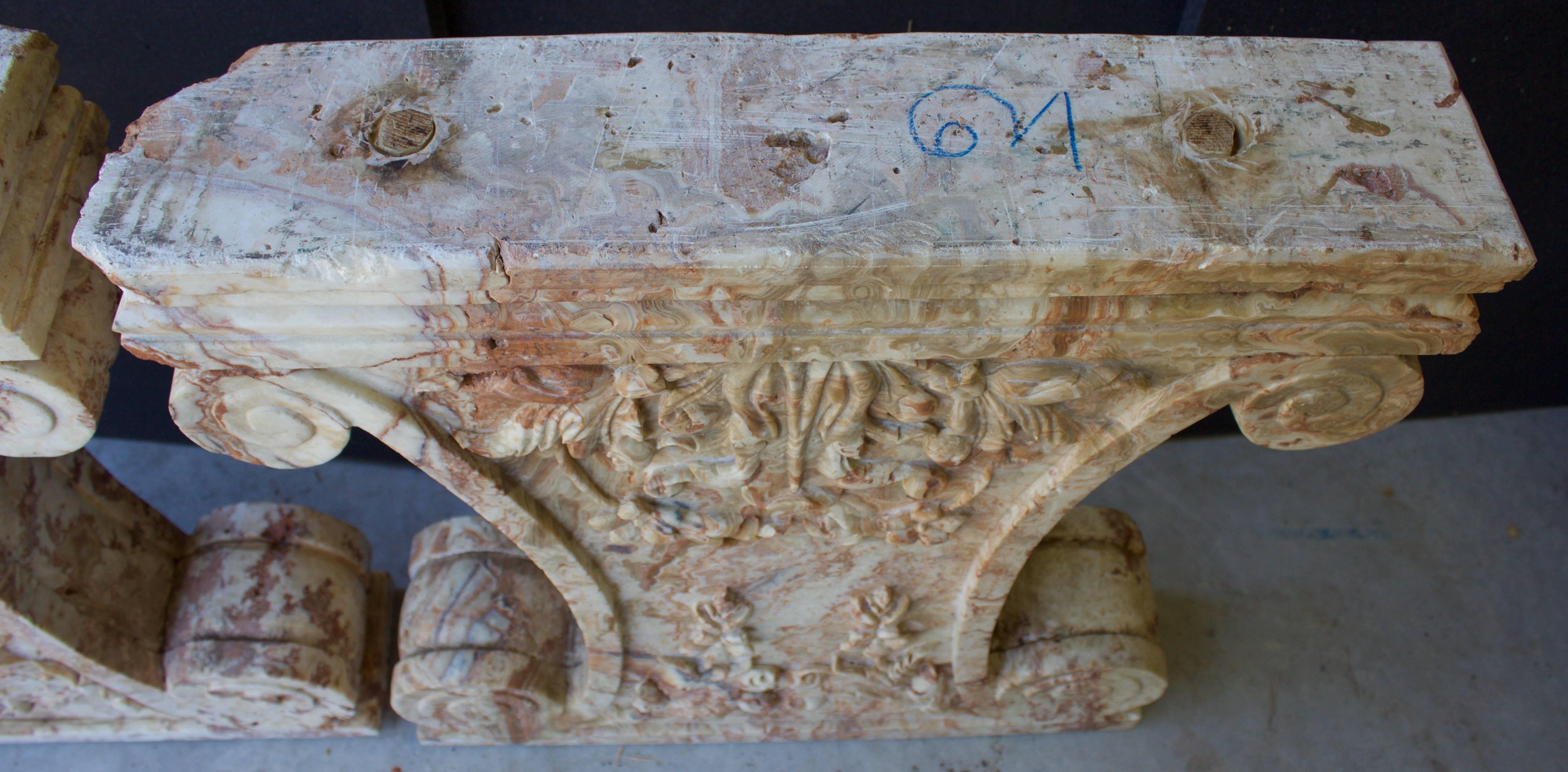 Pair of French 17th Century Rouge Languedoc Table Bases 3