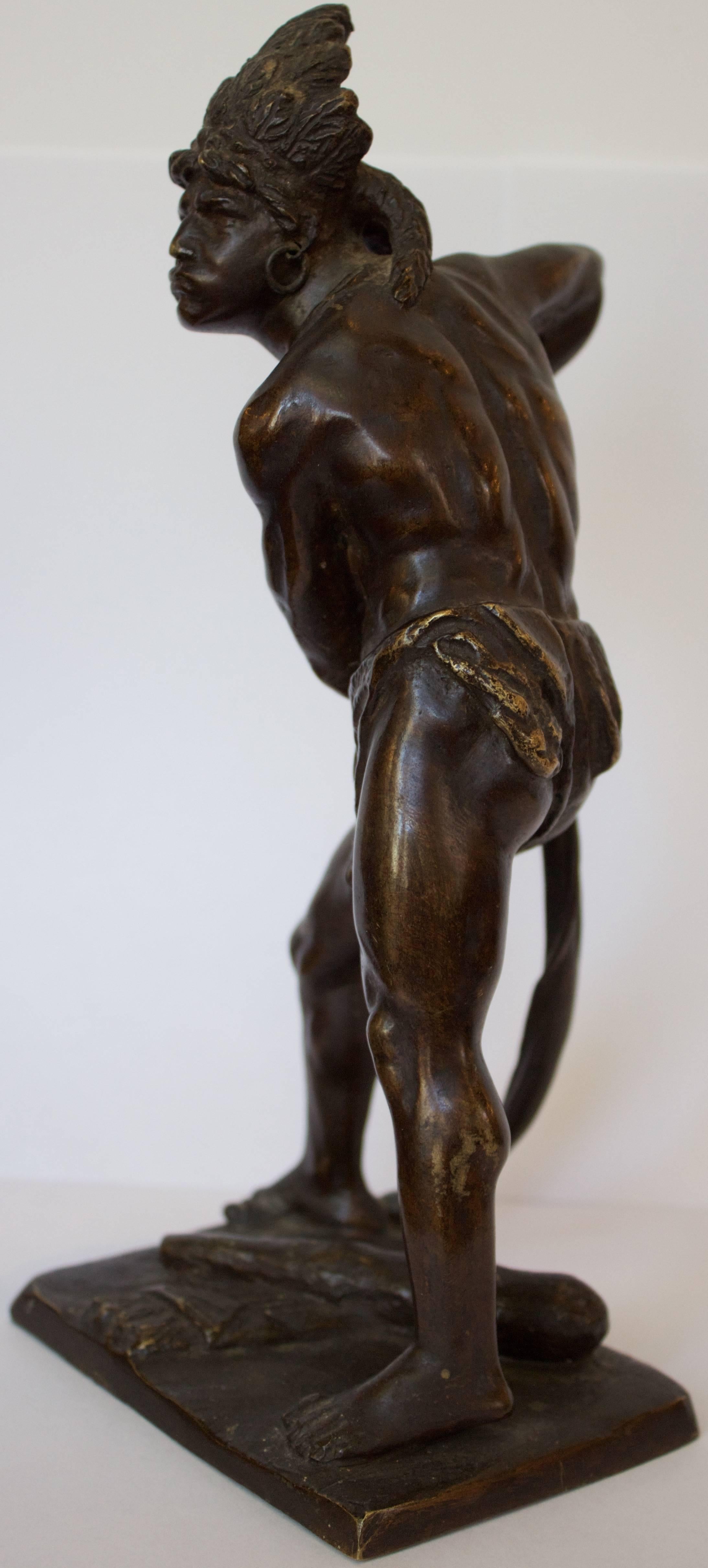 Other French, 19th Century Bronze Sculpture of American Indian Chief For Sale